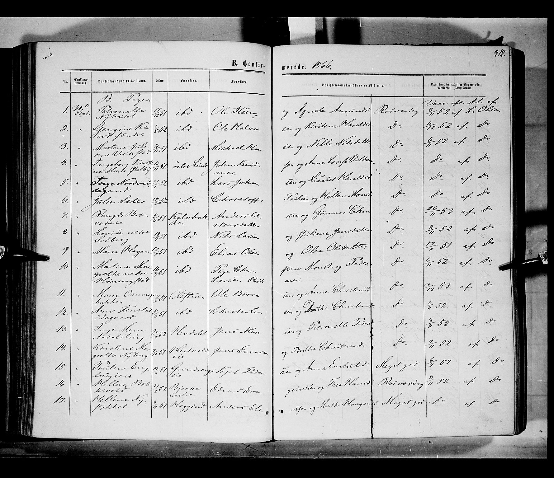 Løten prestekontor, AV/SAH-PREST-022/K/Ka/L0008: Parish register (official) no. 8, 1860-1877, p. 312