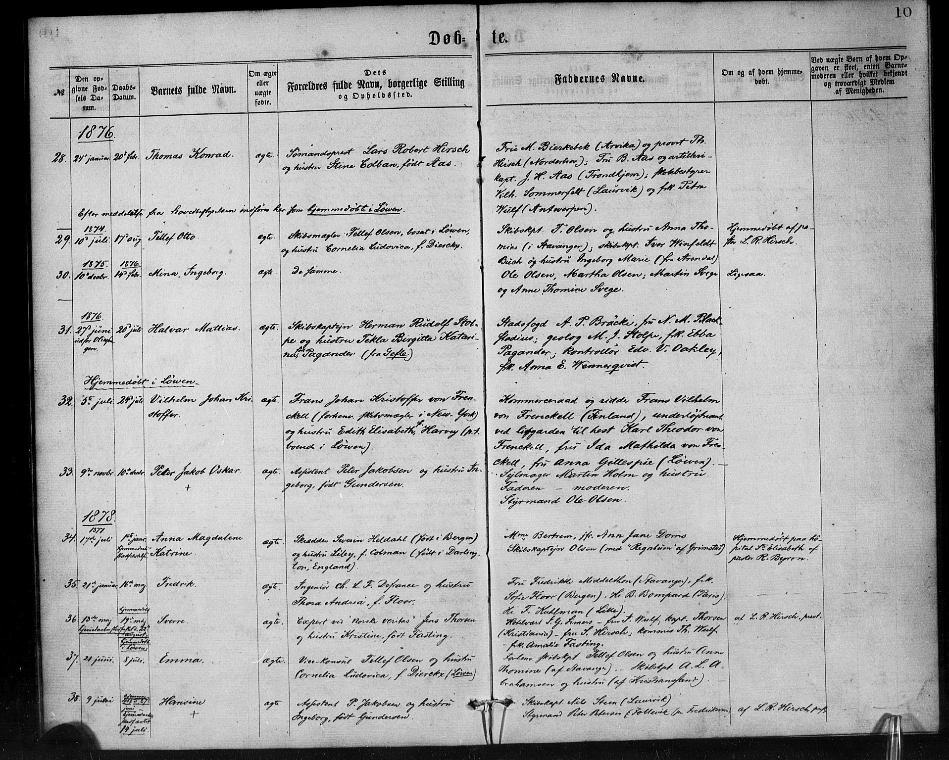Den norske sjømannsmisjon i utlandet/Antwerpen, SAB/SAB/PA-0105/H/Ha/L0001: Parish register (official) no. A 1, 1865-1887, p. 10