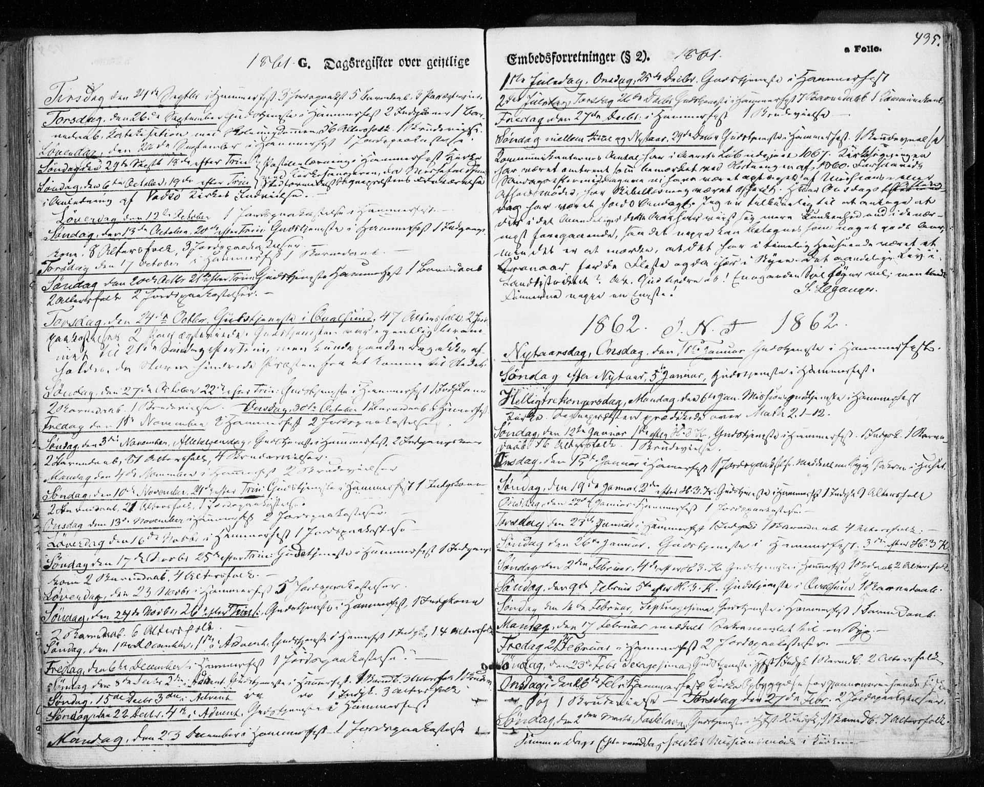 Hammerfest sokneprestkontor, SATØ/S-1347/H/Ha/L0005.kirke: Parish register (official) no. 5, 1857-1869, p. 435