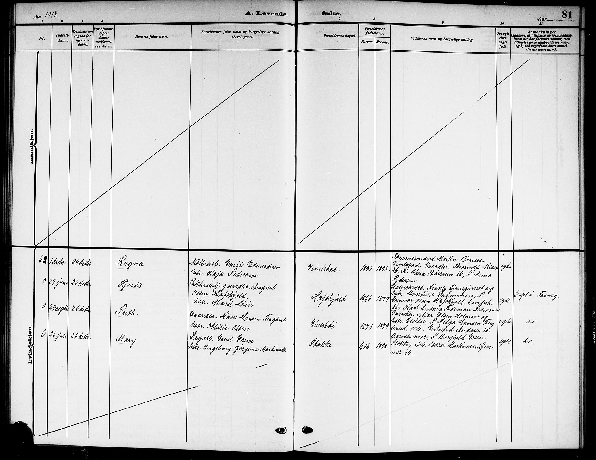Lier kirkebøker, SAKO/A-230/G/Gb/L0003: Parish register (copy) no. II 3, 1911-1919, p. 81