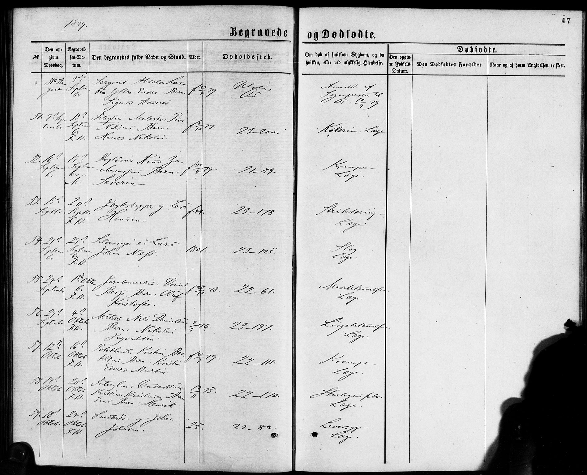Korskirken sokneprestembete, SAB/A-76101/H/Haa/L0046: Parish register (official) no. E 4, 1875-1883, p. 47