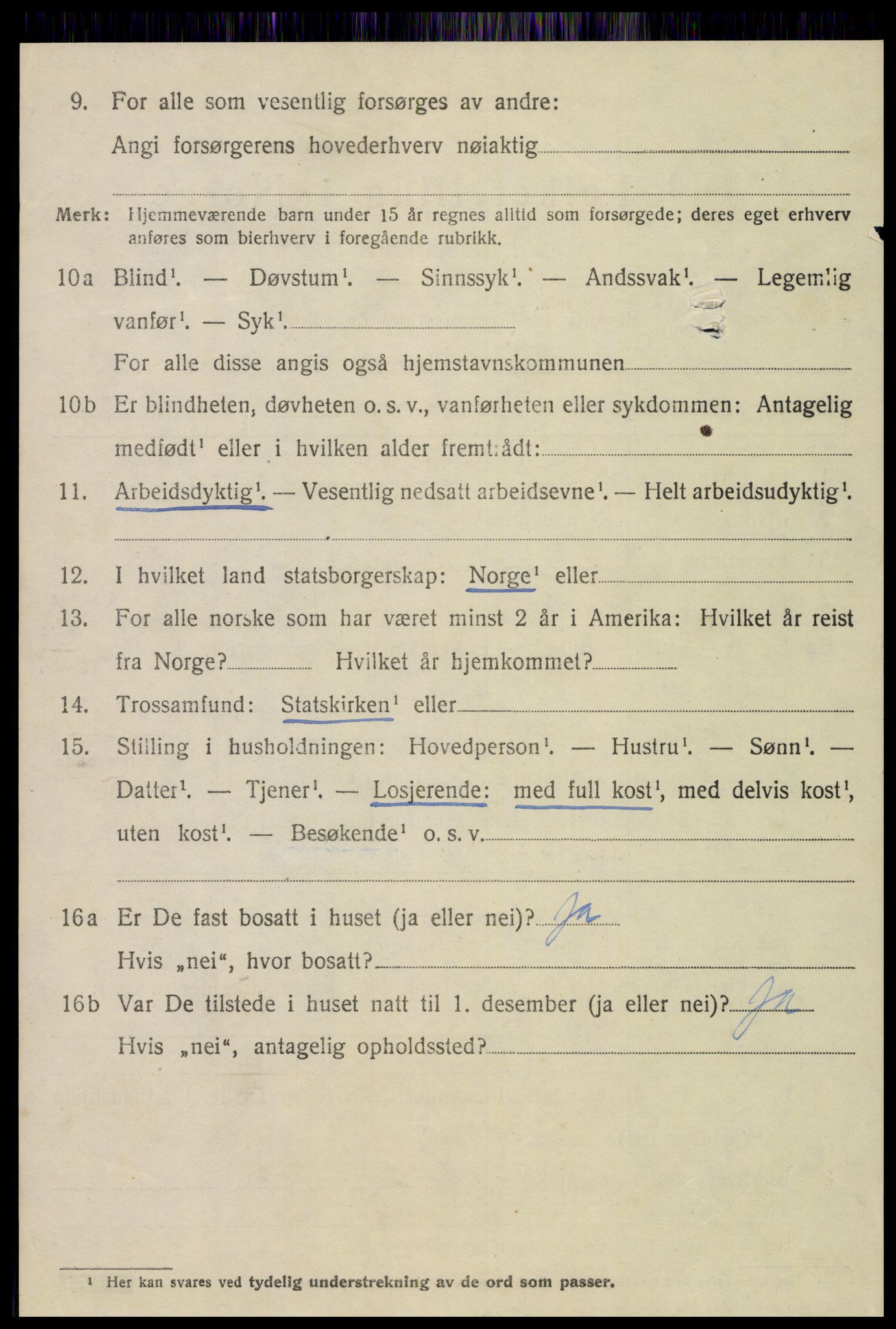 SAT, 1920 census for Veøy, 1920, p. 918