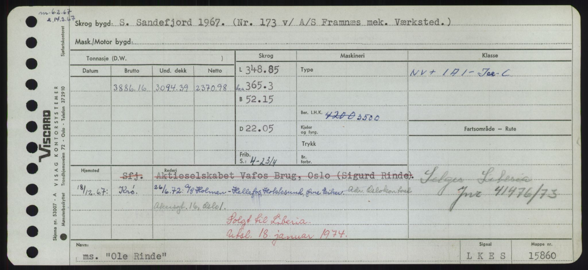 Sjøfartsdirektoratet med forløpere, Skipsmålingen, RA/S-1627/H/Hd/L0028: Fartøy, O, p. 225