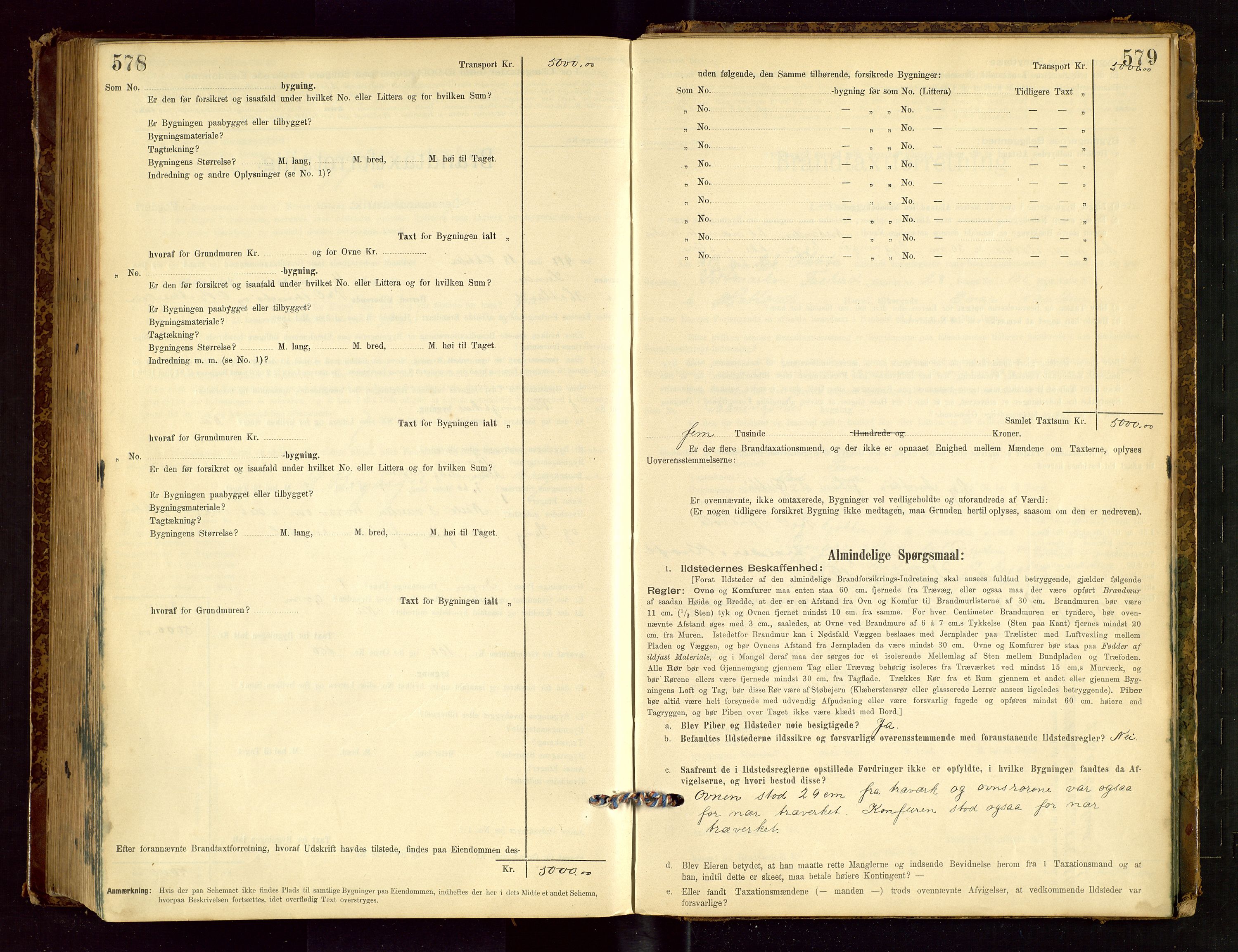 Hetland lensmannskontor, SAST/A-100101/Gob/L0001: "Brandtaxationsprotokol", 1895-1918, p. 578-579
