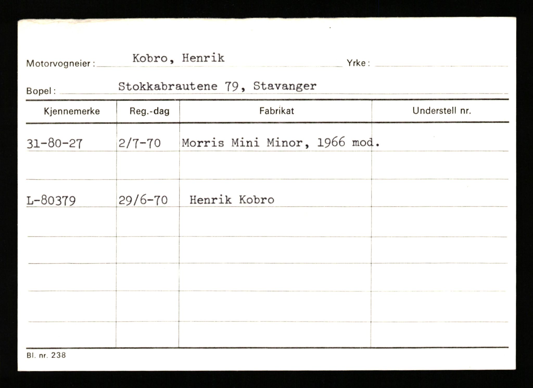 Stavanger trafikkstasjon, AV/SAST-A-101942/0/G/L0011: Registreringsnummer: 240000 - 363477, 1930-1971, p. 1964