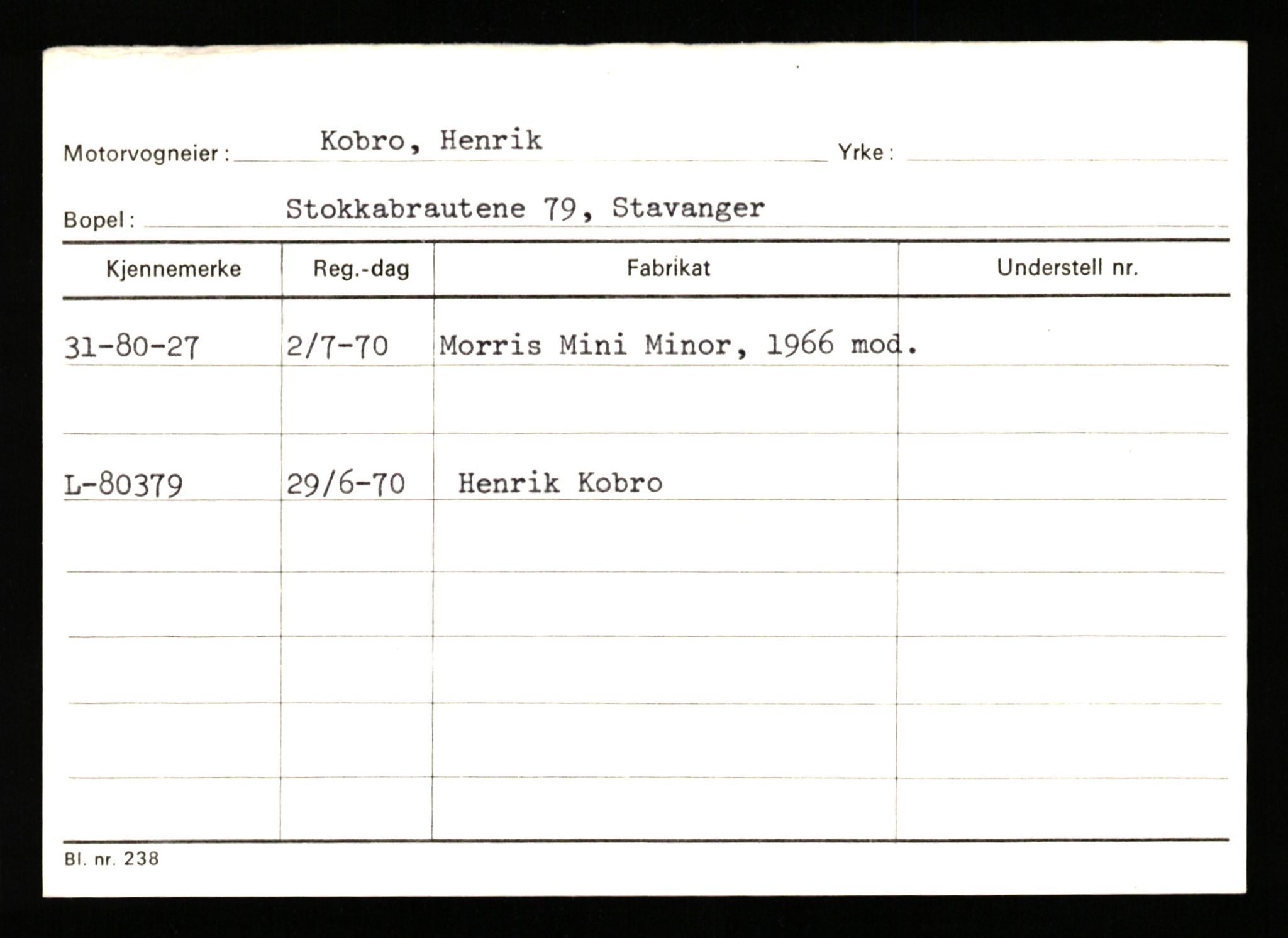 Stavanger trafikkstasjon, SAST/A-101942/0/G/L0011: Registreringsnummer: 240000 - 363477, 1930-1971, p. 1964