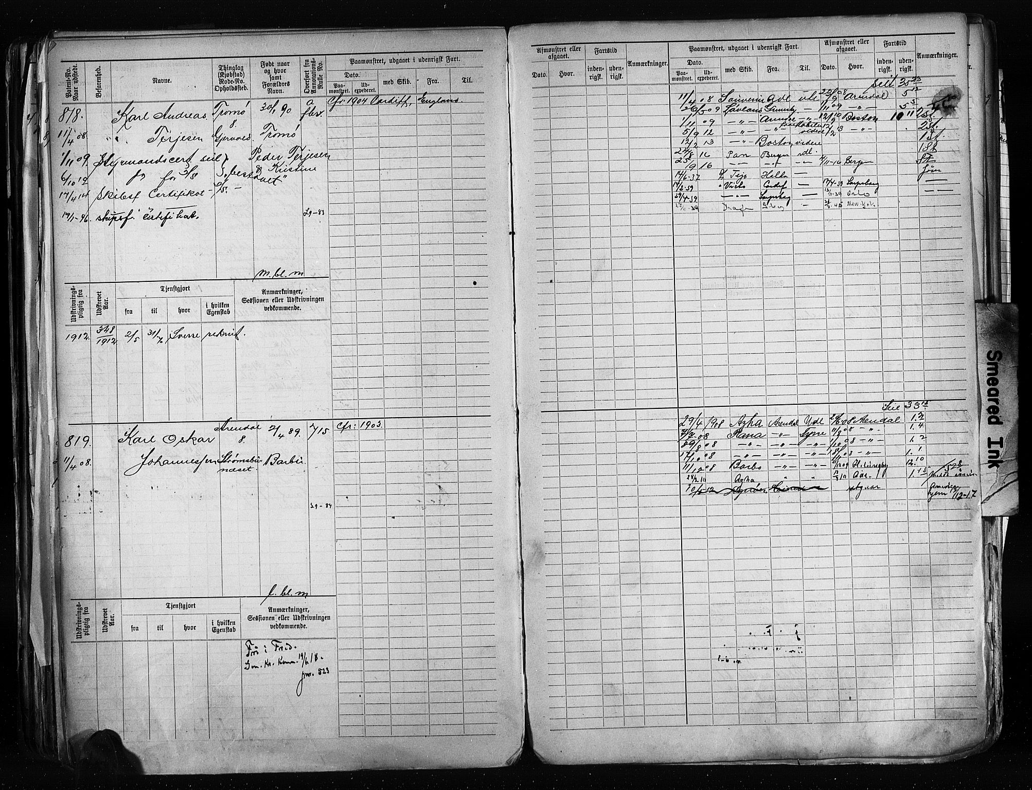 Arendal mønstringskrets, AV/SAK-2031-0012/F/Fb/L0020: Hovedrulle A nr 217-968, S-18, 1900-1910, p. 312