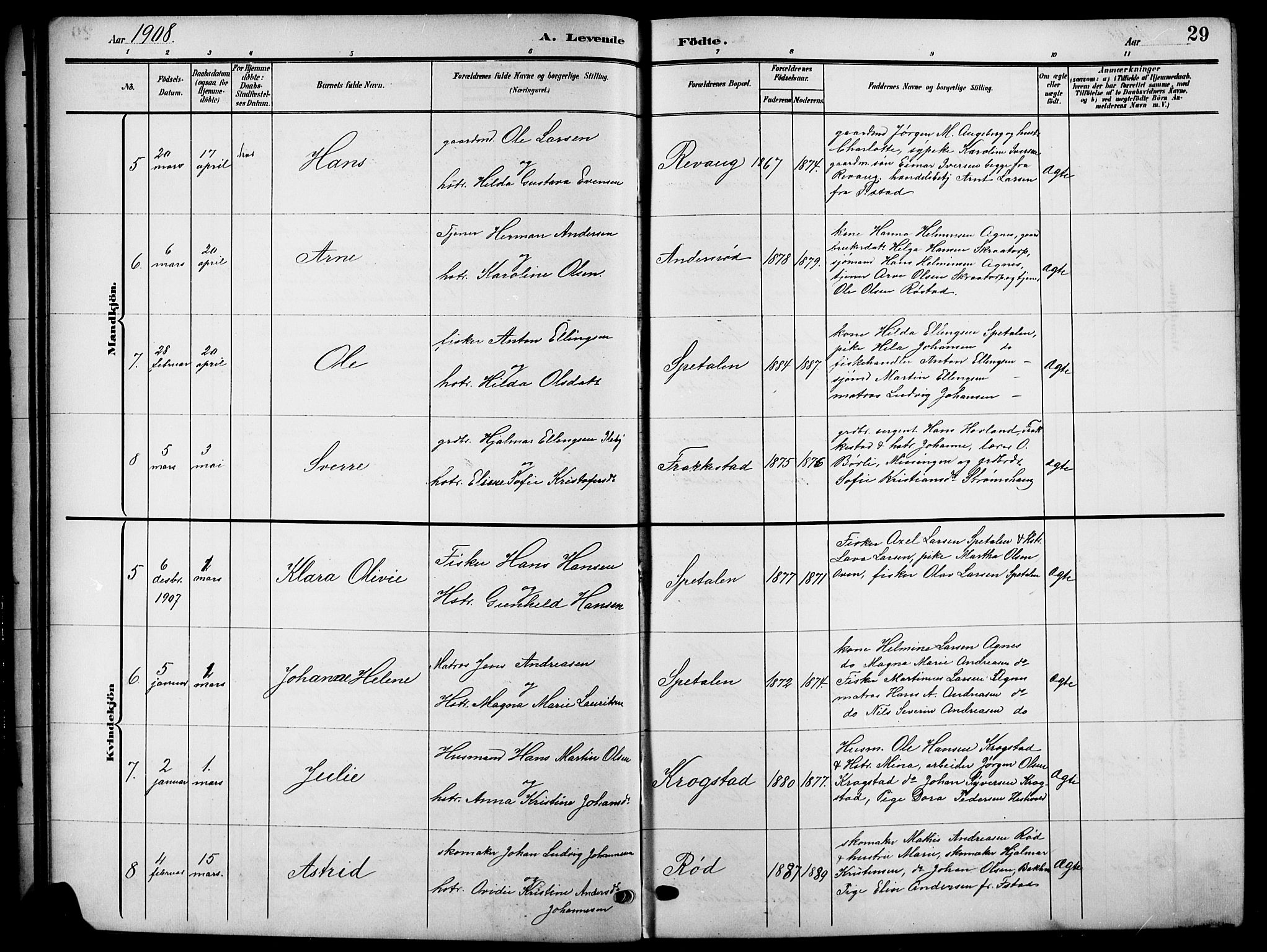 Råde prestekontor kirkebøker, AV/SAO-A-2009/G/Ga/L0001: Parish register (copy) no. 1, 1903-1925, p. 29