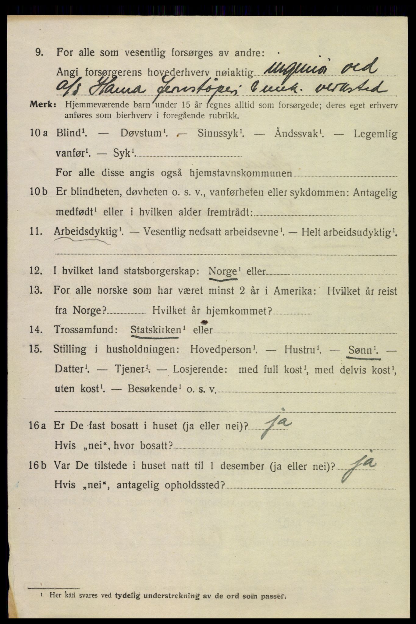 SAH, 1920 census for Hamar, 1920, p. 5128