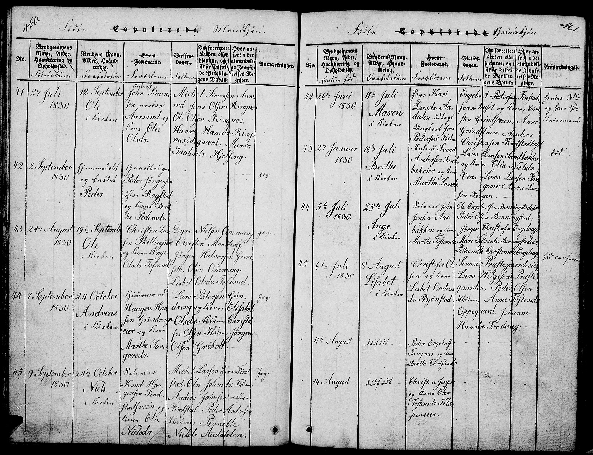 Løten prestekontor, SAH/PREST-022/L/La/L0001: Parish register (copy) no. 1, 1812-1832, p. 460-461