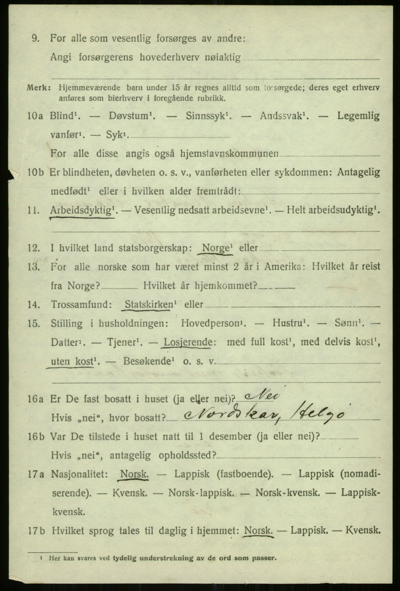 SATØ, 1920 census for Helgøy, 1920, p. 1115