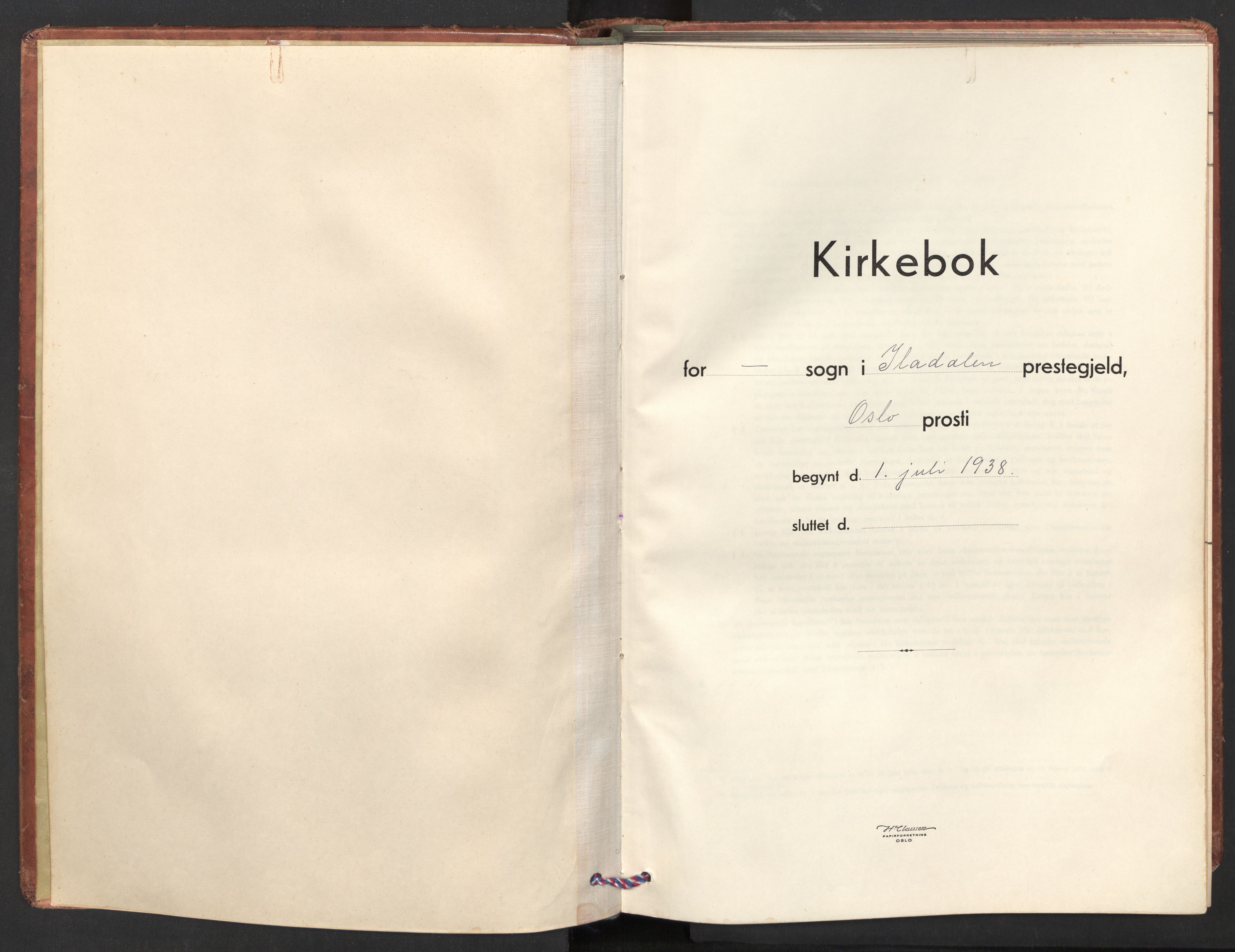 Iladalen småkirkemenighet Kirkebøker, AV/SAO-A-10326a/F/L0001: Parish register (official) no. 1, 1938-1975