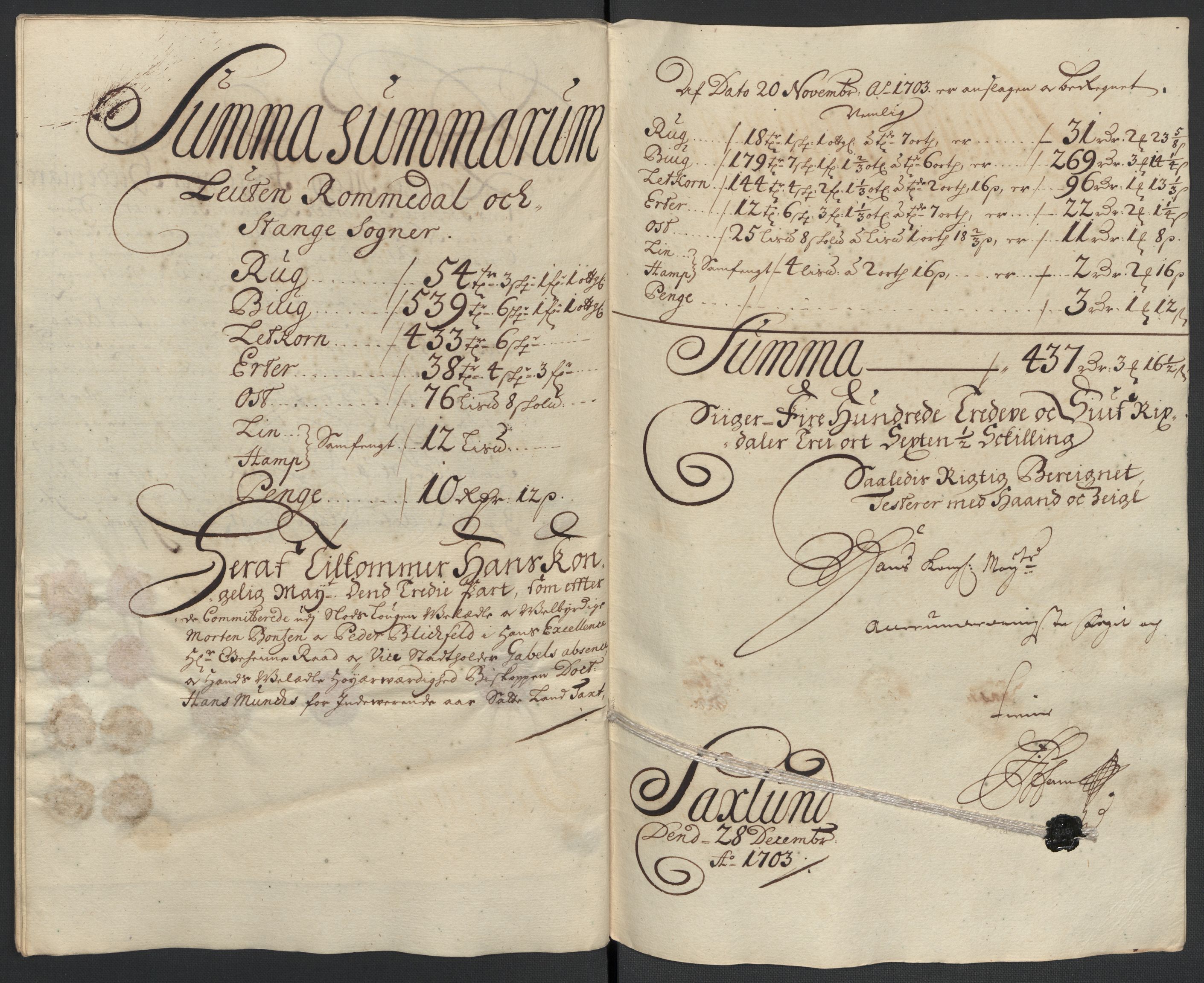 Rentekammeret inntil 1814, Reviderte regnskaper, Fogderegnskap, RA/EA-4092/R16/L1041: Fogderegnskap Hedmark, 1703-1704, p. 70