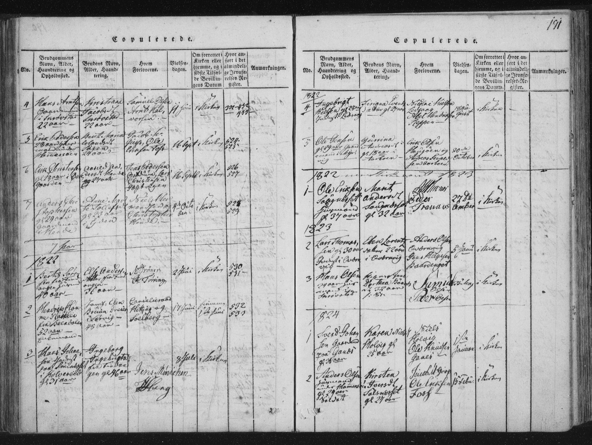 Ministerialprotokoller, klokkerbøker og fødselsregistre - Nord-Trøndelag, SAT/A-1458/773/L0609: Parish register (official) no. 773A03 /1, 1815-1830, p. 191