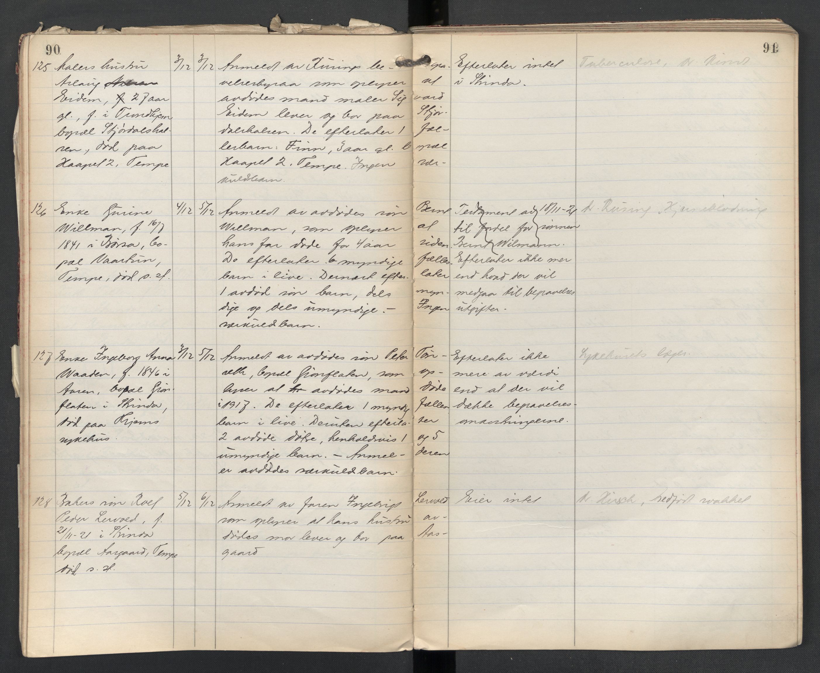 Strinda lensmannskontor, AV/SAT-A-1083/1/02/L0004: 2.01.04 Dødsfallsprotokoll, 1920-1925, p. 90-91