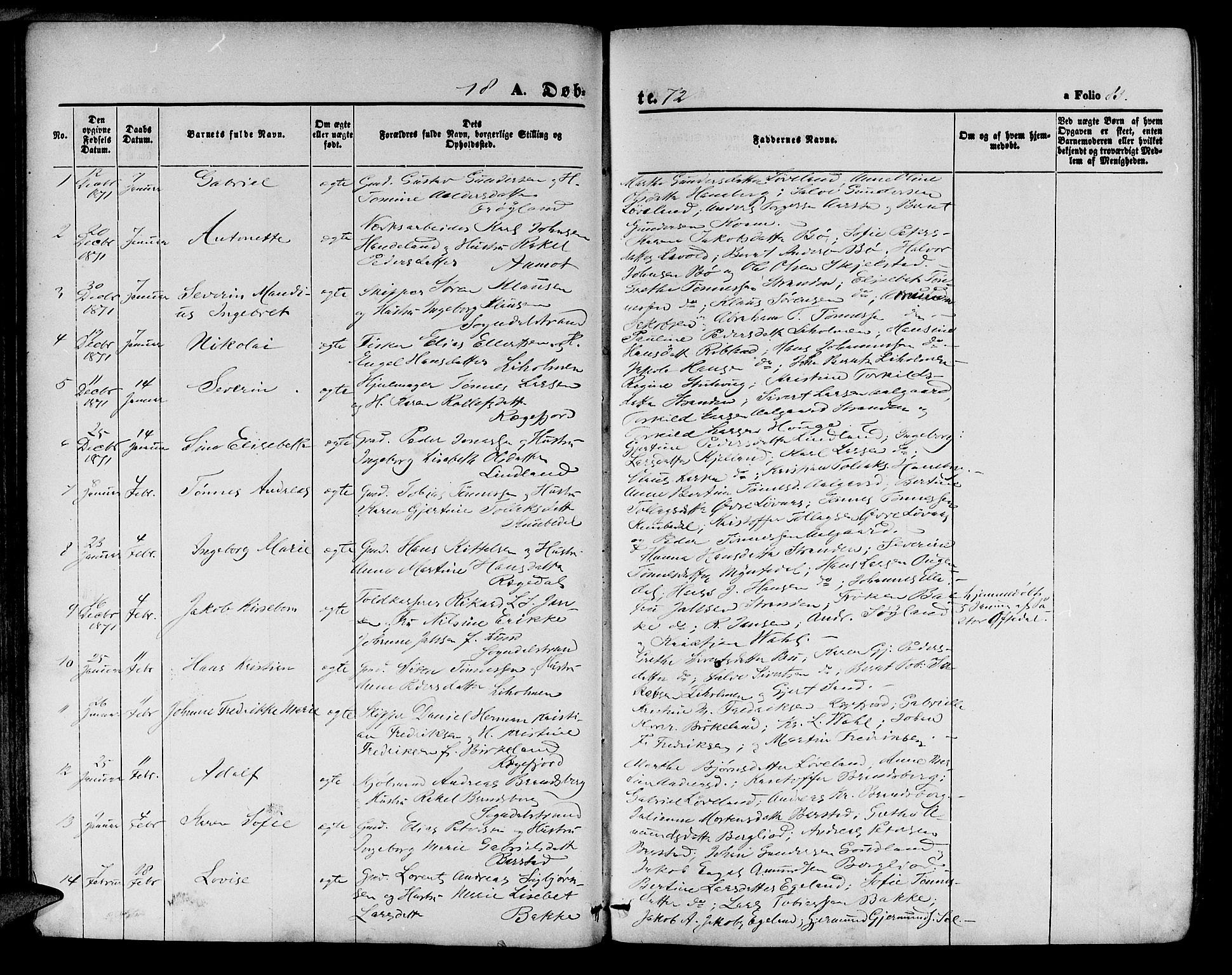 Sokndal sokneprestkontor, SAST/A-101808: Parish register (copy) no. B 3, 1865-1879, p. 83