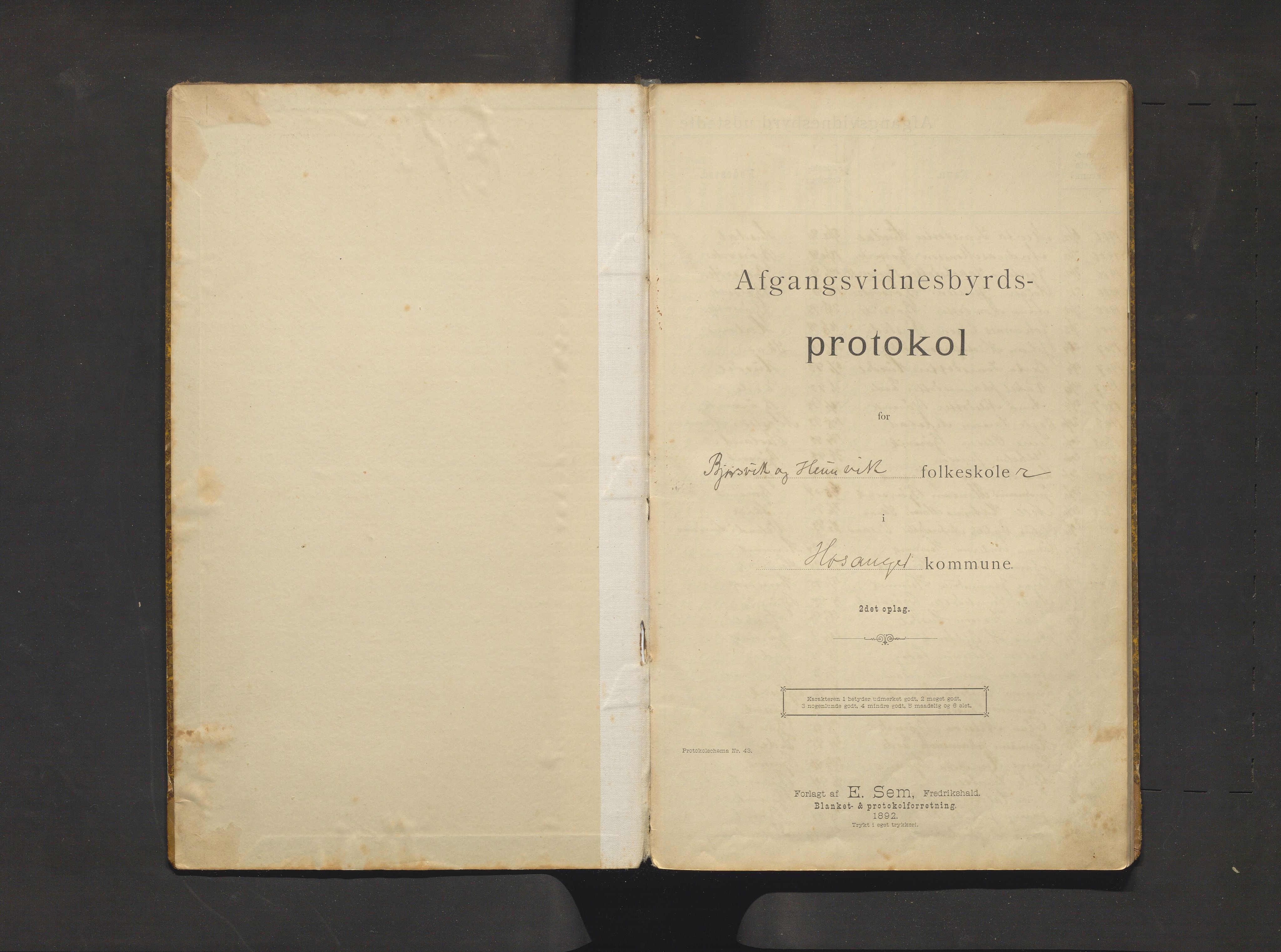 Hosanger kommune. Barneskulane, IKAH/1253a-231/H/Ha/L0006: Avgangsvitnemål-protokoll for Herland skule, 1892-1921