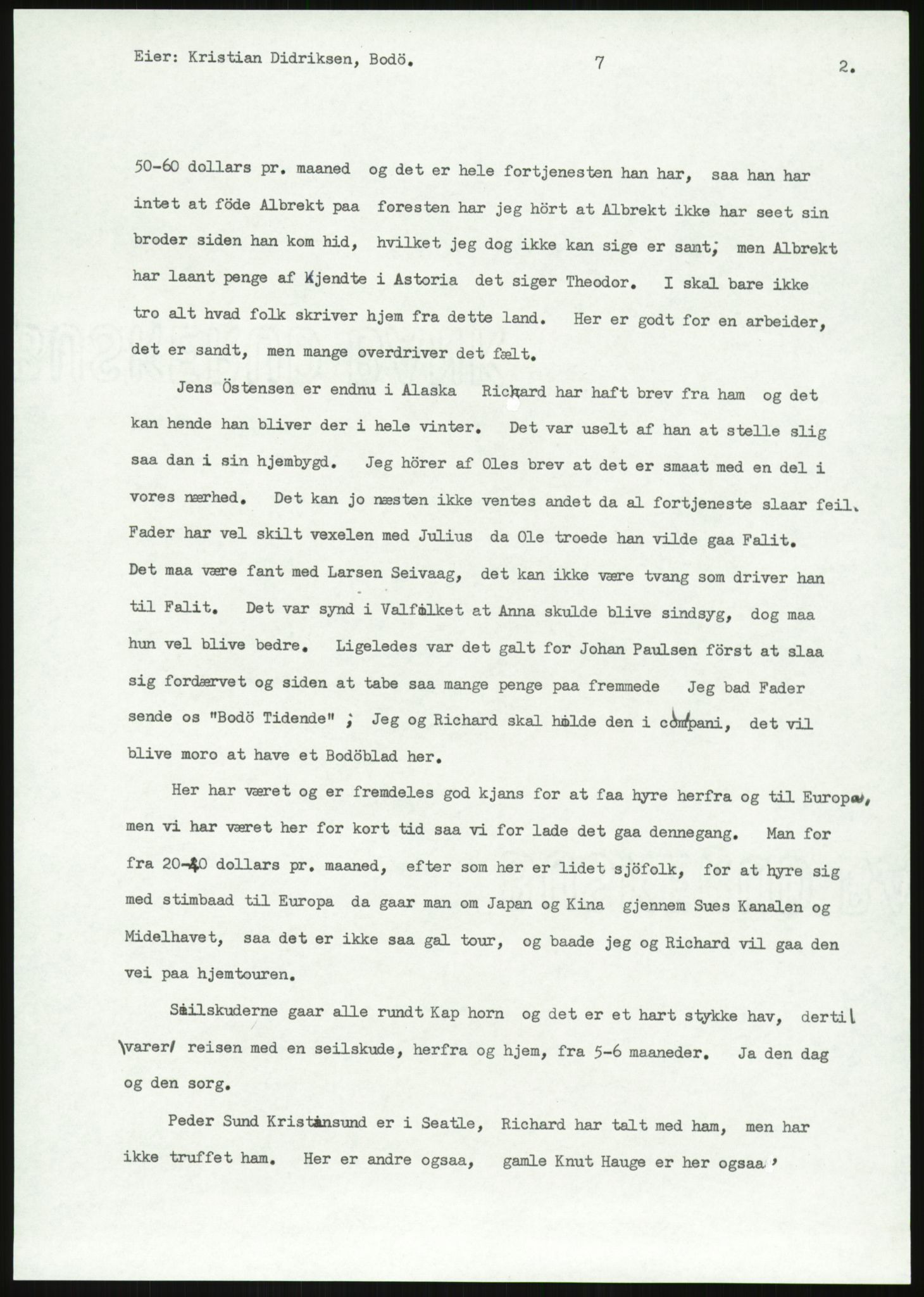 Samlinger til kildeutgivelse, Amerikabrevene, AV/RA-EA-4057/F/L0035: Innlån fra Nordland, 1838-1914, p. 53