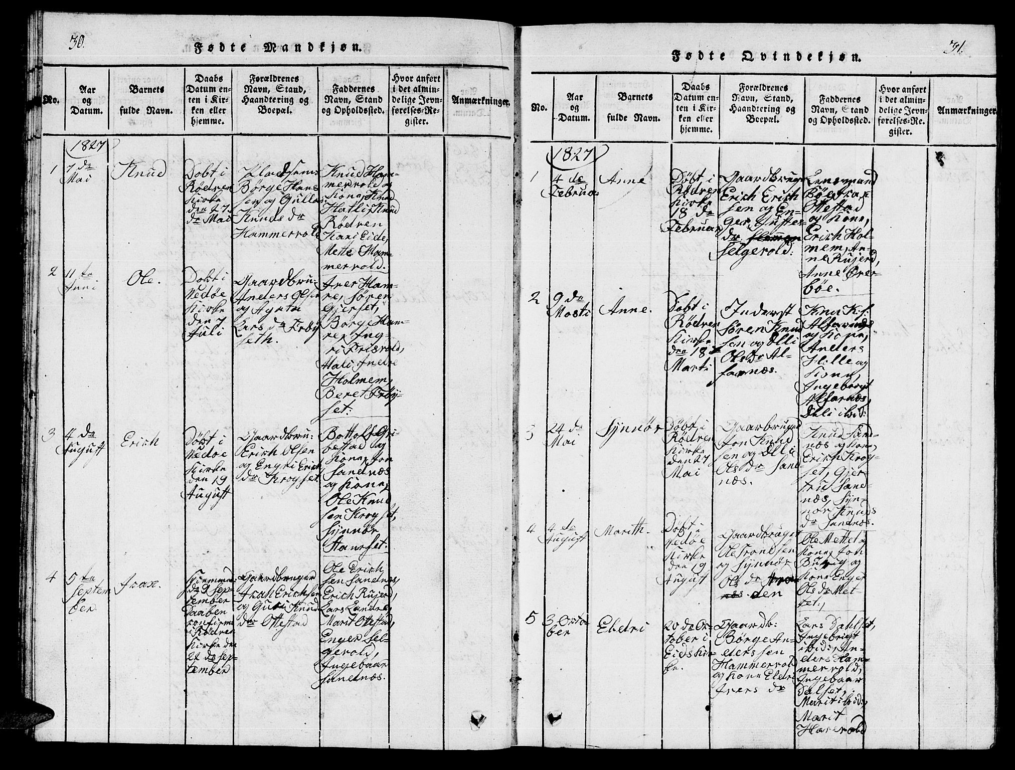 Ministerialprotokoller, klokkerbøker og fødselsregistre - Møre og Romsdal, AV/SAT-A-1454/548/L0613: Parish register (copy) no. 548C01, 1818-1846, p. 30-31