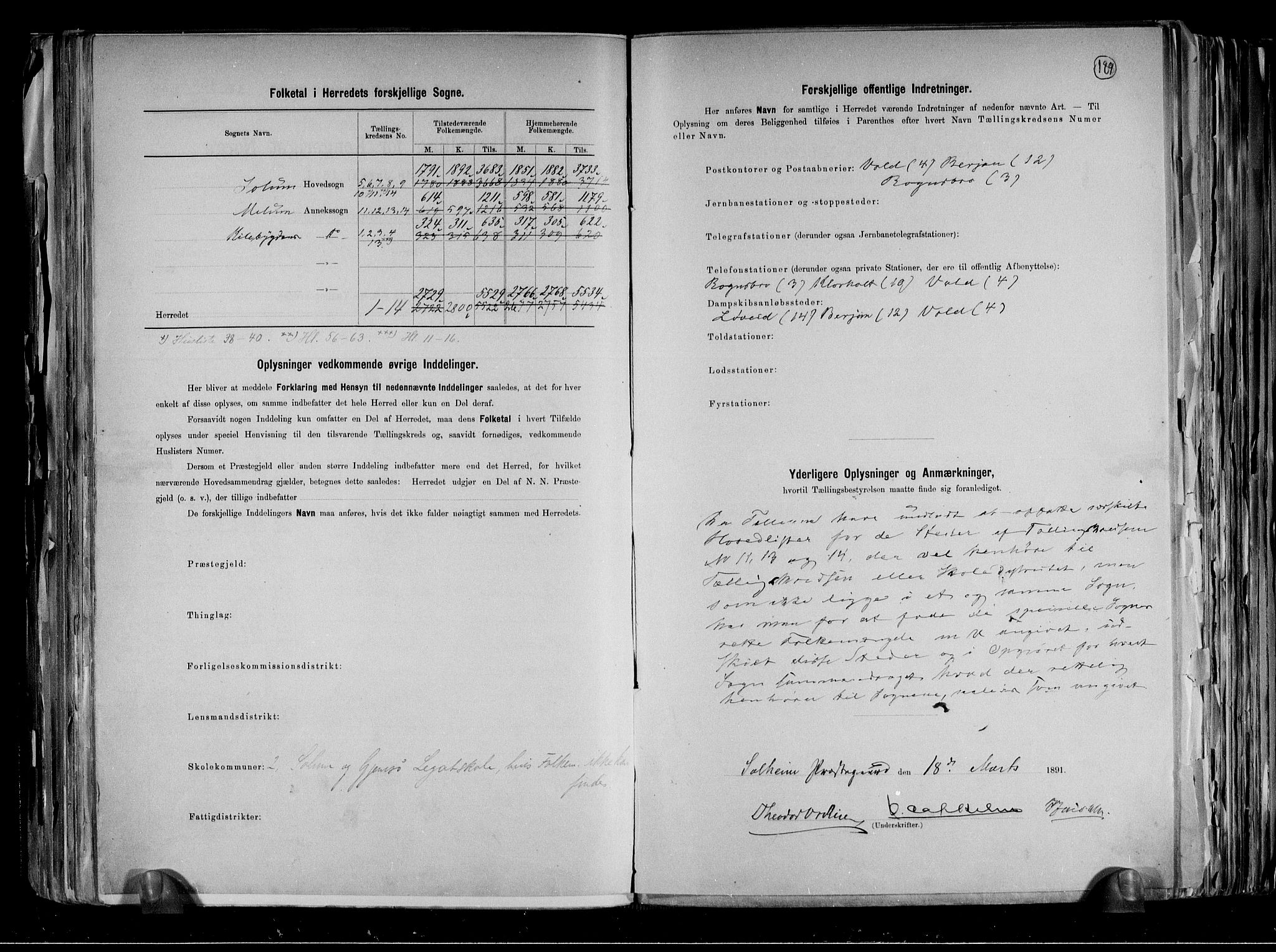 RA, 1891 census for 0818 Solum, 1891, p. 3