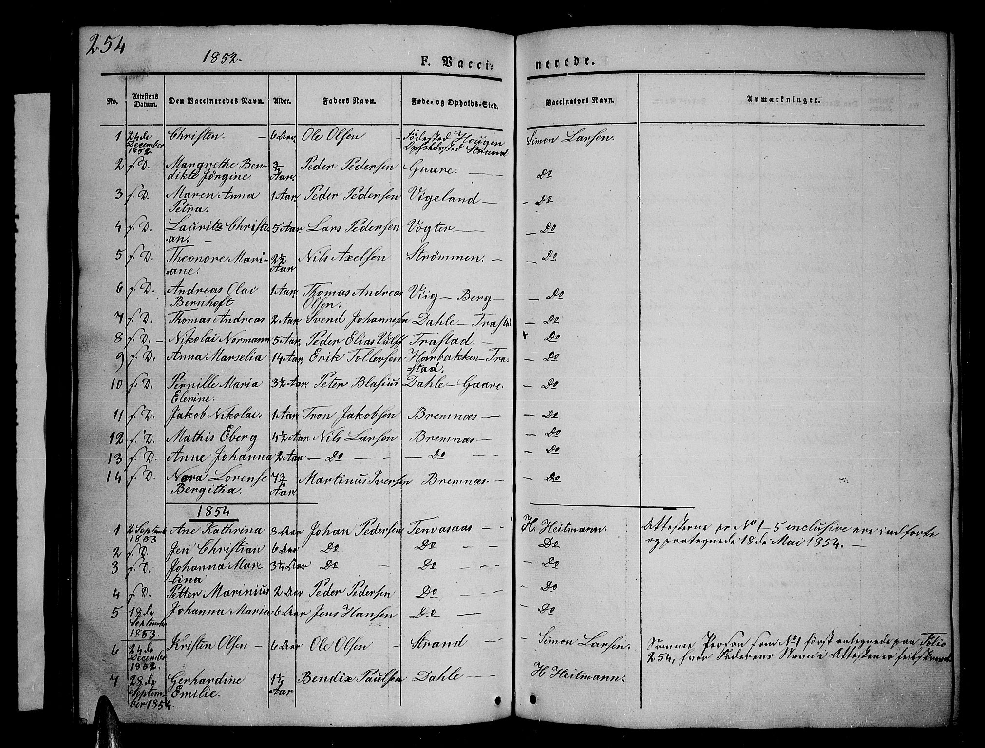 Kvæfjord sokneprestkontor, SATØ/S-1323/G/Ga/Gab/L0002klokker: Parish register (copy) no. 2, 1841-1855, p. 254