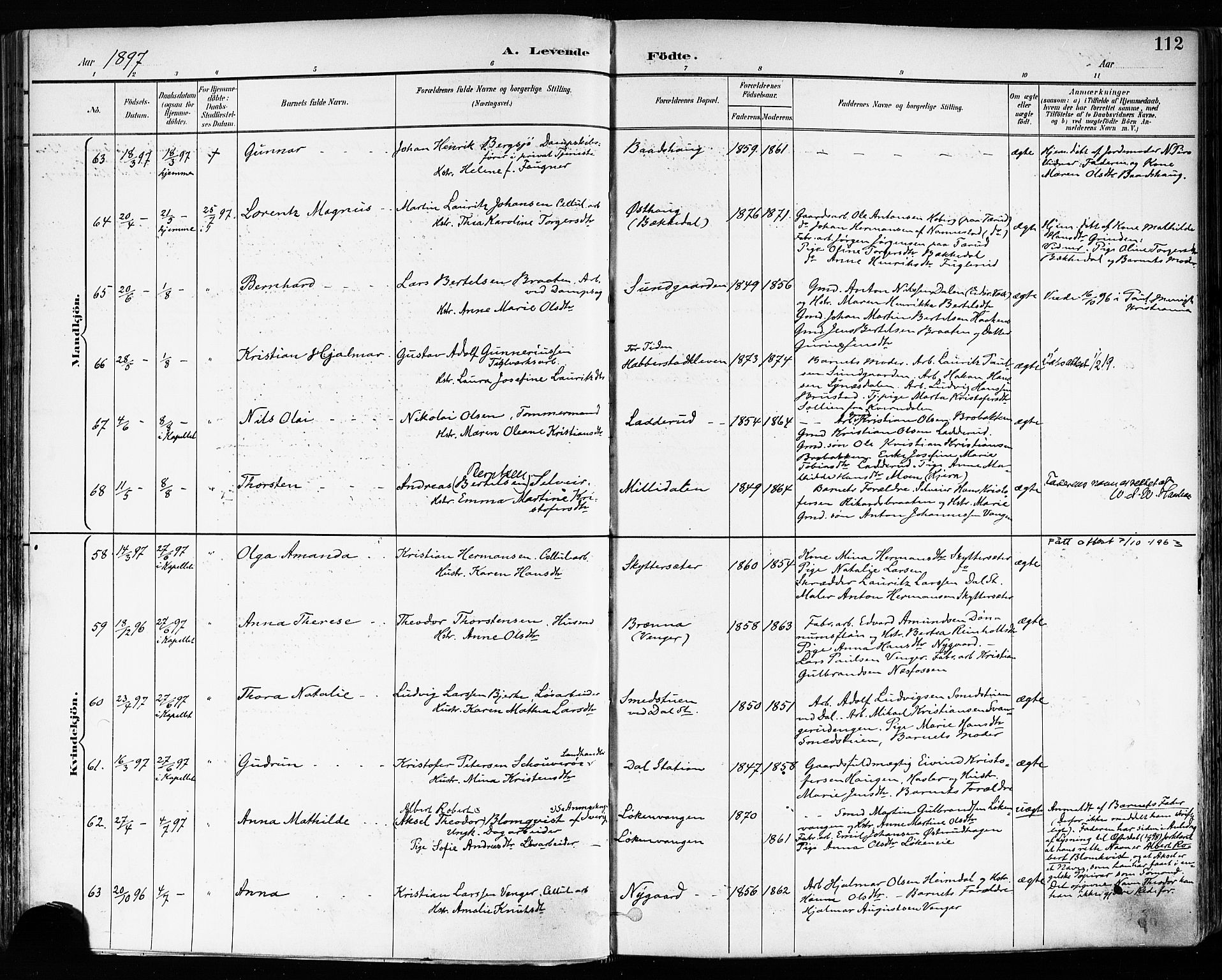 Eidsvoll prestekontor Kirkebøker, SAO/A-10888/F/Fa/L0004: Parish register (official) no. I 4, 1891-1900, p. 112