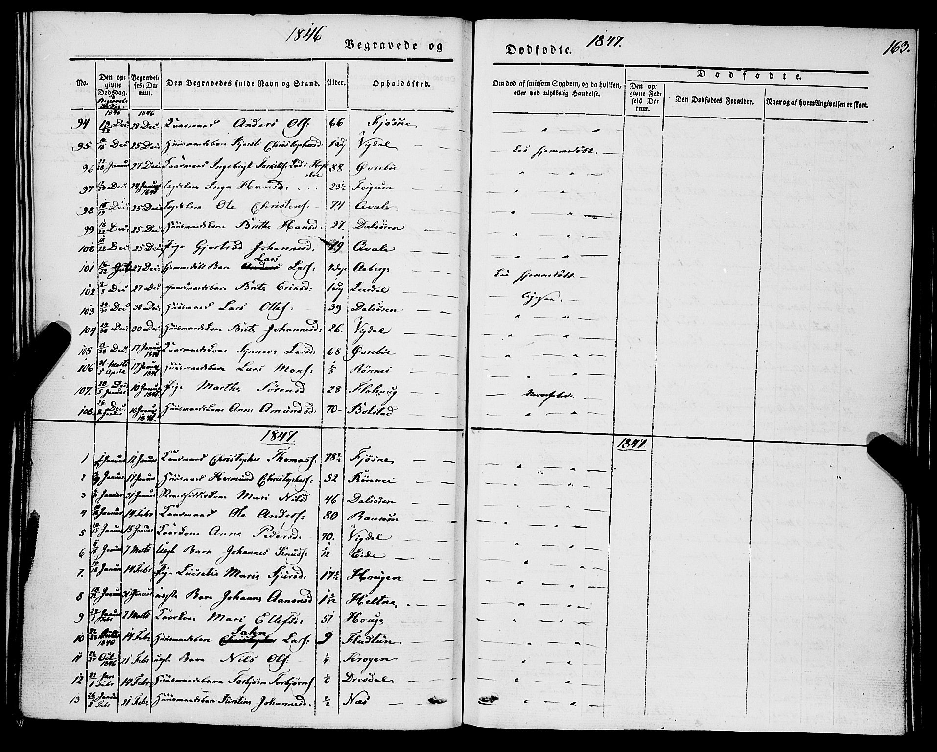 Luster sokneprestembete, SAB/A-81101/H/Haa/Haaa/L0006: Parish register (official) no. A 6, 1840-1848, p. 163
