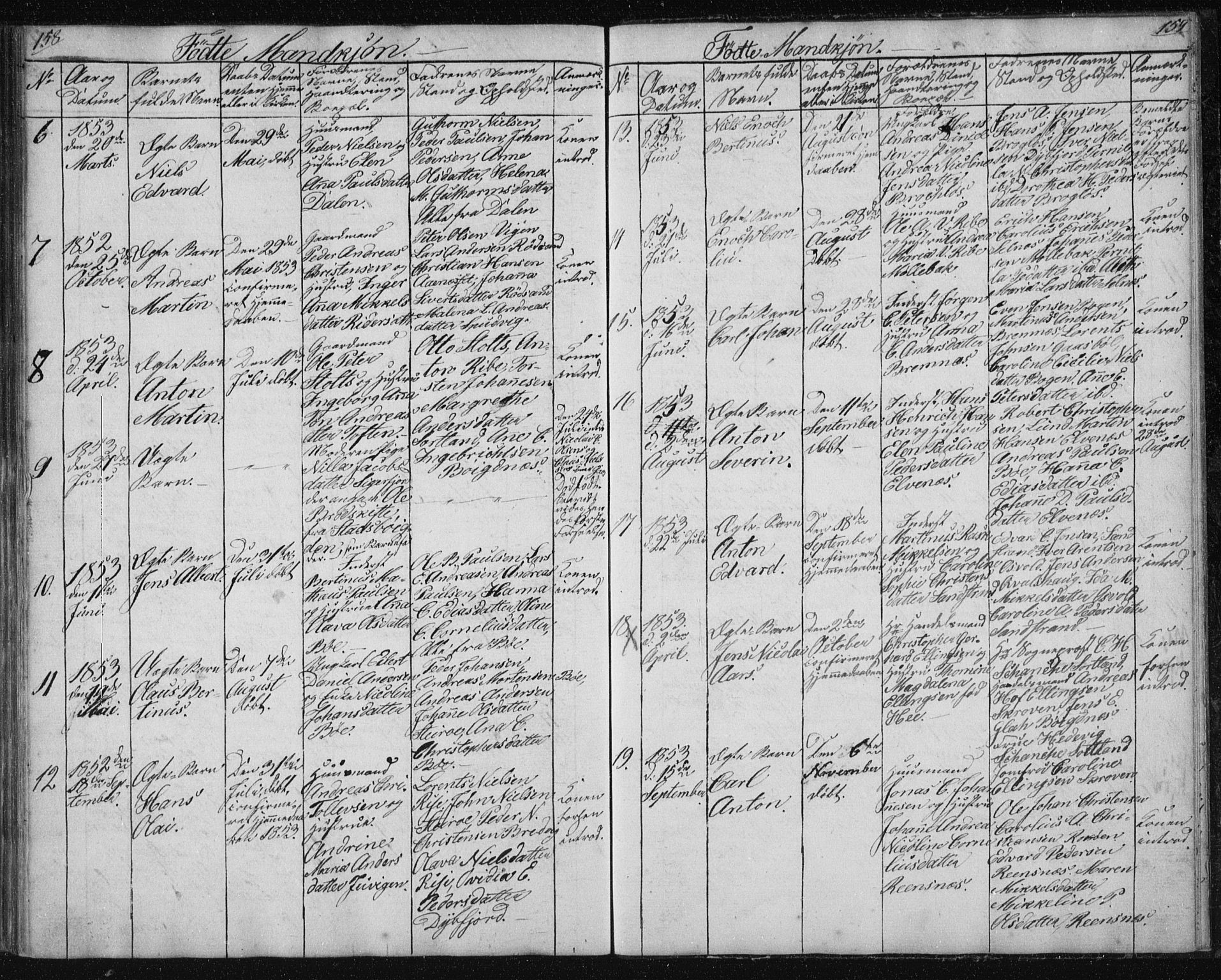 Ministerialprotokoller, klokkerbøker og fødselsregistre - Nordland, SAT/A-1459/895/L1379: Parish register (copy) no. 895C01, 1842-1858, p. 158-159