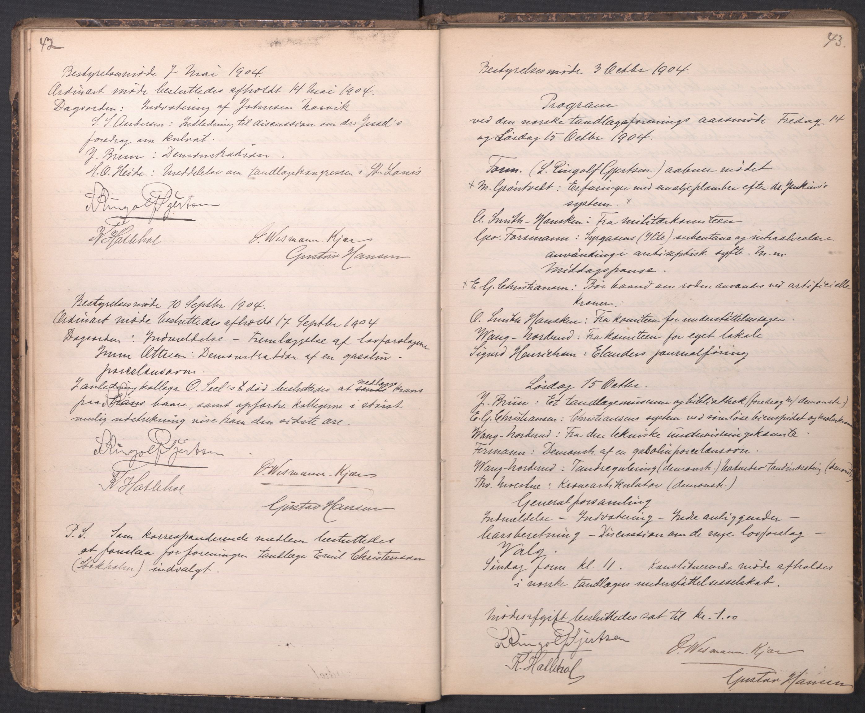 Den norske tannlegeforening, AV/RA-PA-0862/1/A/Ab/L0003: Forhandlingsprotokoll, 1899-1912, p. 42-43