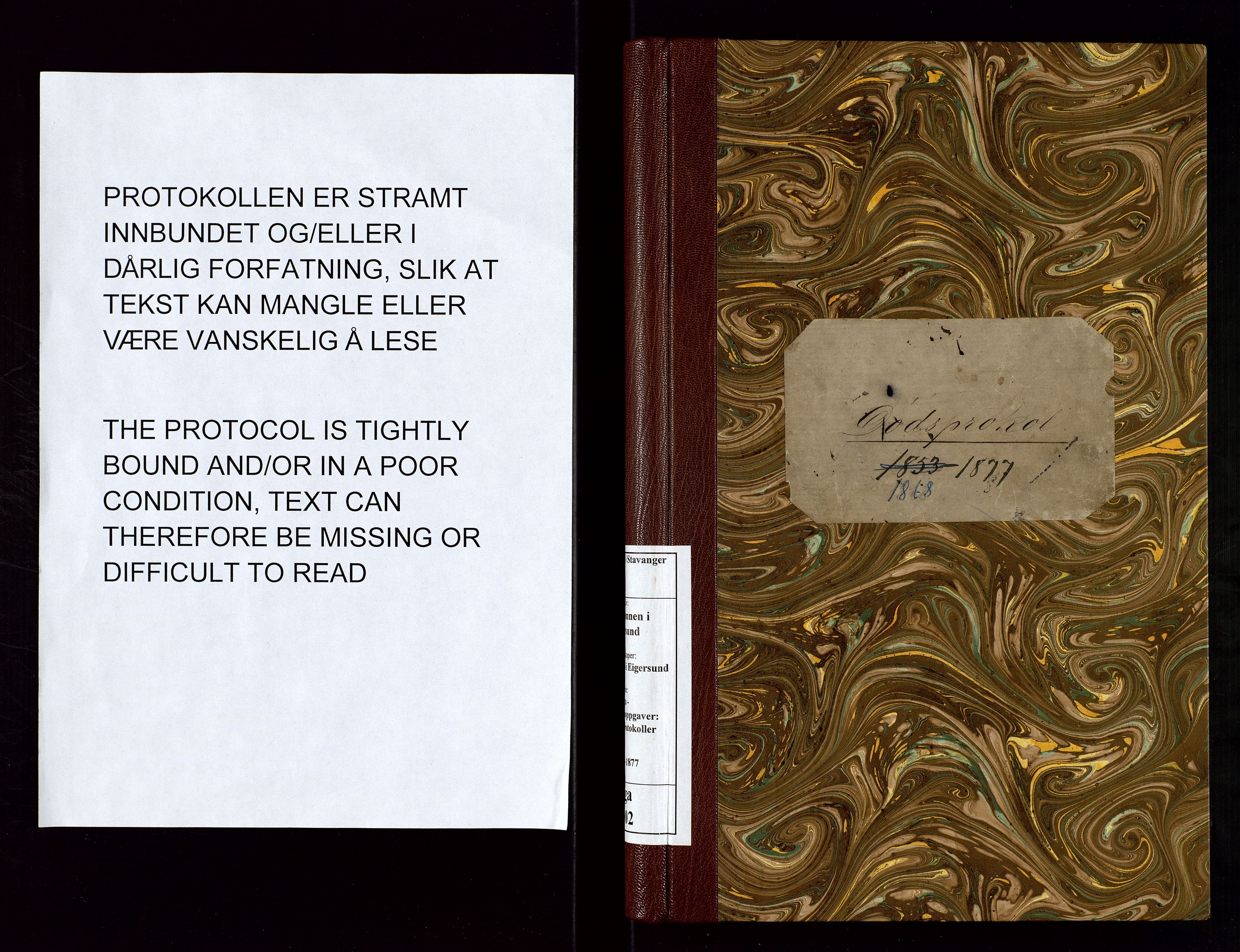 Eigersund lensmannskontor, SAST/A-100171/Gga/L0002: "Dødsprotokol", 1868-1877