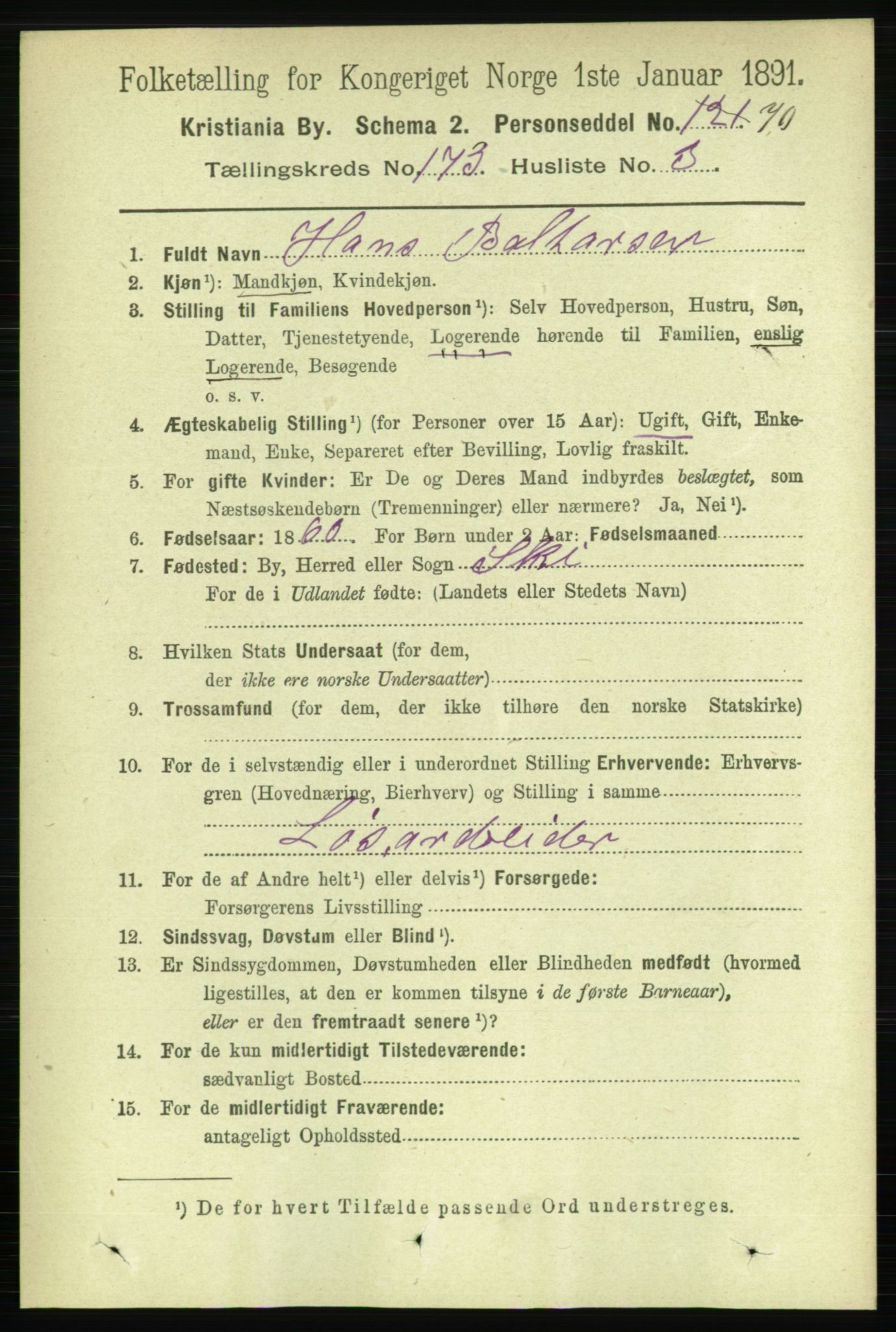 RA, 1891 census for 0301 Kristiania, 1891, p. 102936