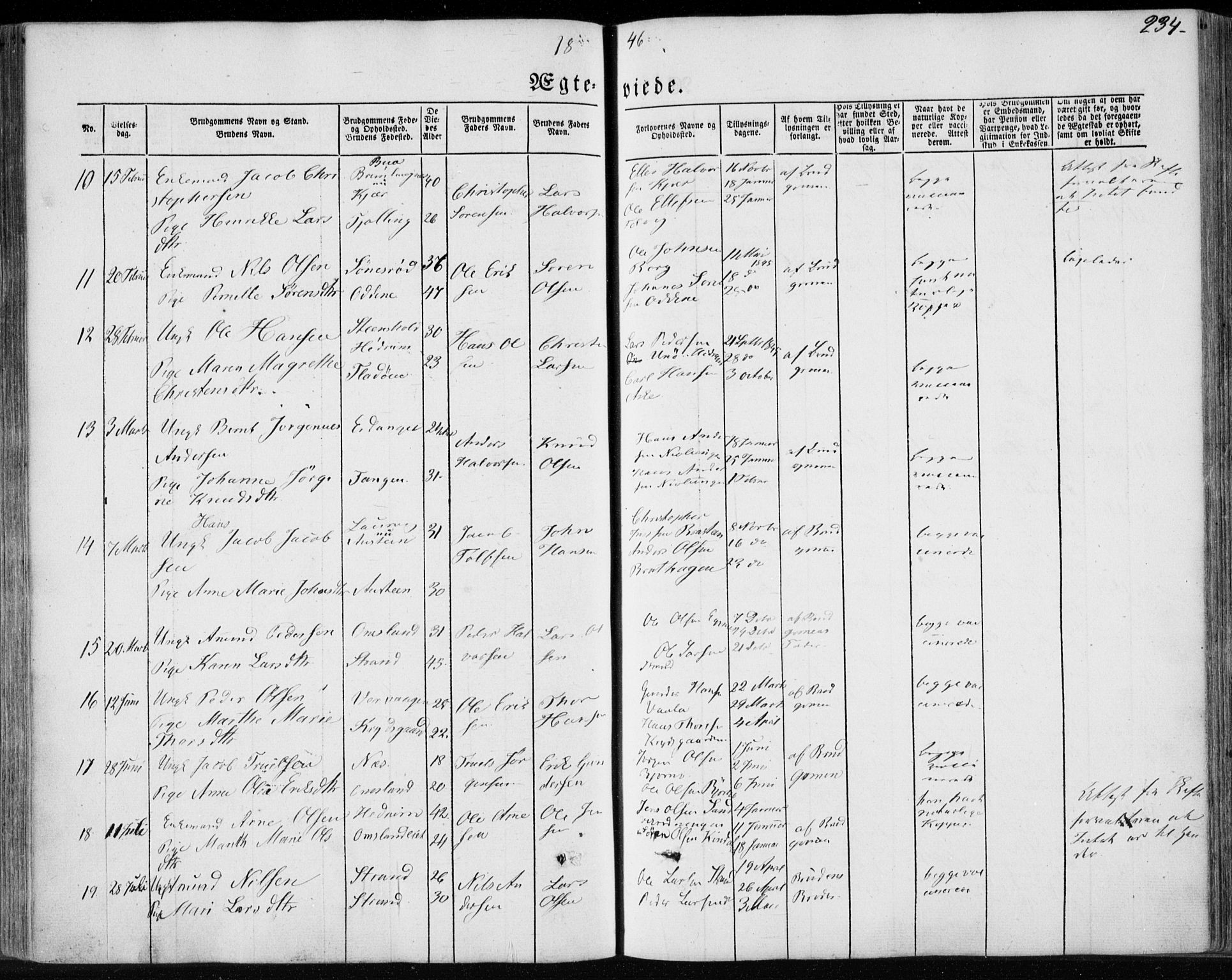 Brunlanes kirkebøker, AV/SAKO-A-342/F/Fa/L0004: Parish register (official) no. I 4, 1846-1862, p. 234