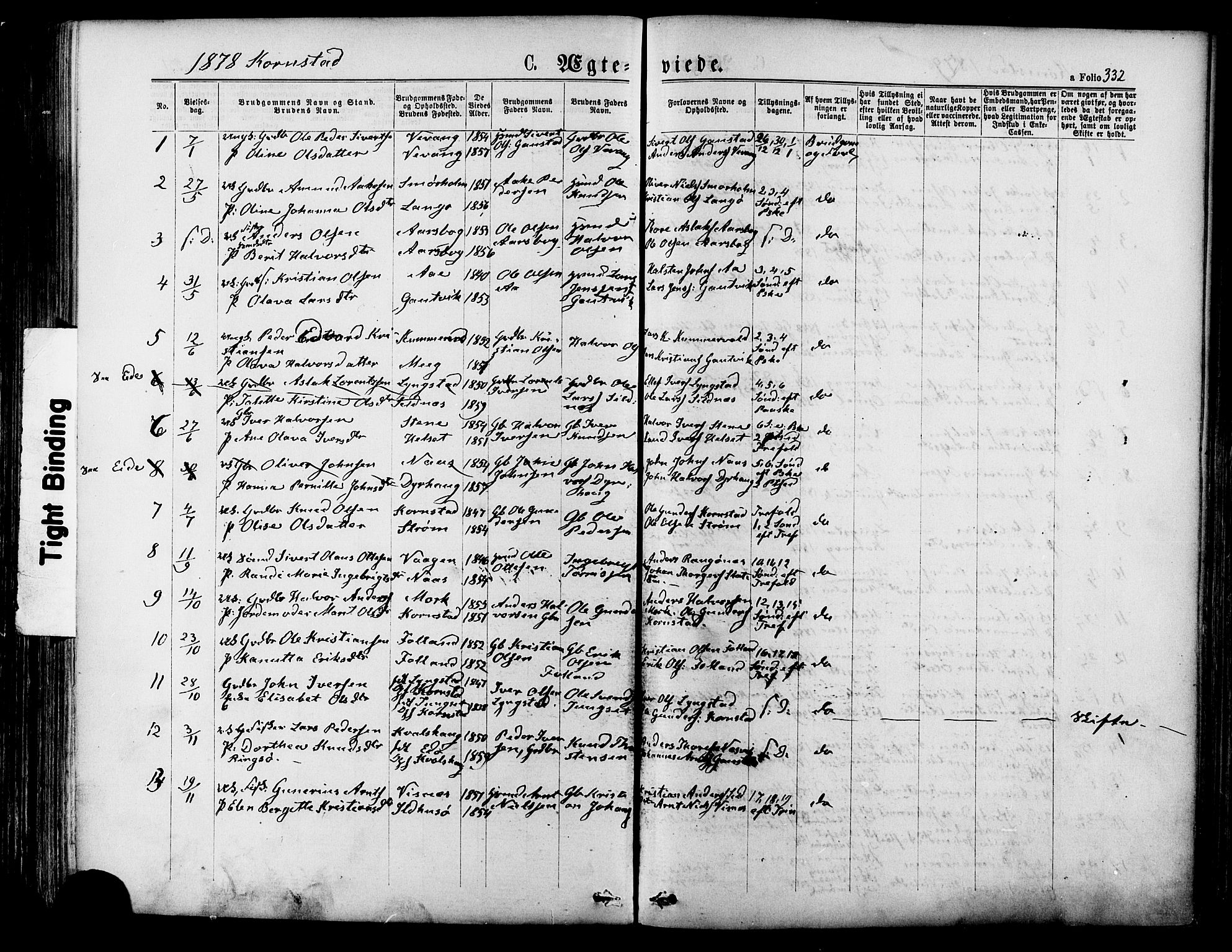 Ministerialprotokoller, klokkerbøker og fødselsregistre - Møre og Romsdal, AV/SAT-A-1454/568/L0806: Parish register (official) no. 568A12 /2, 1878-1884, p. 332