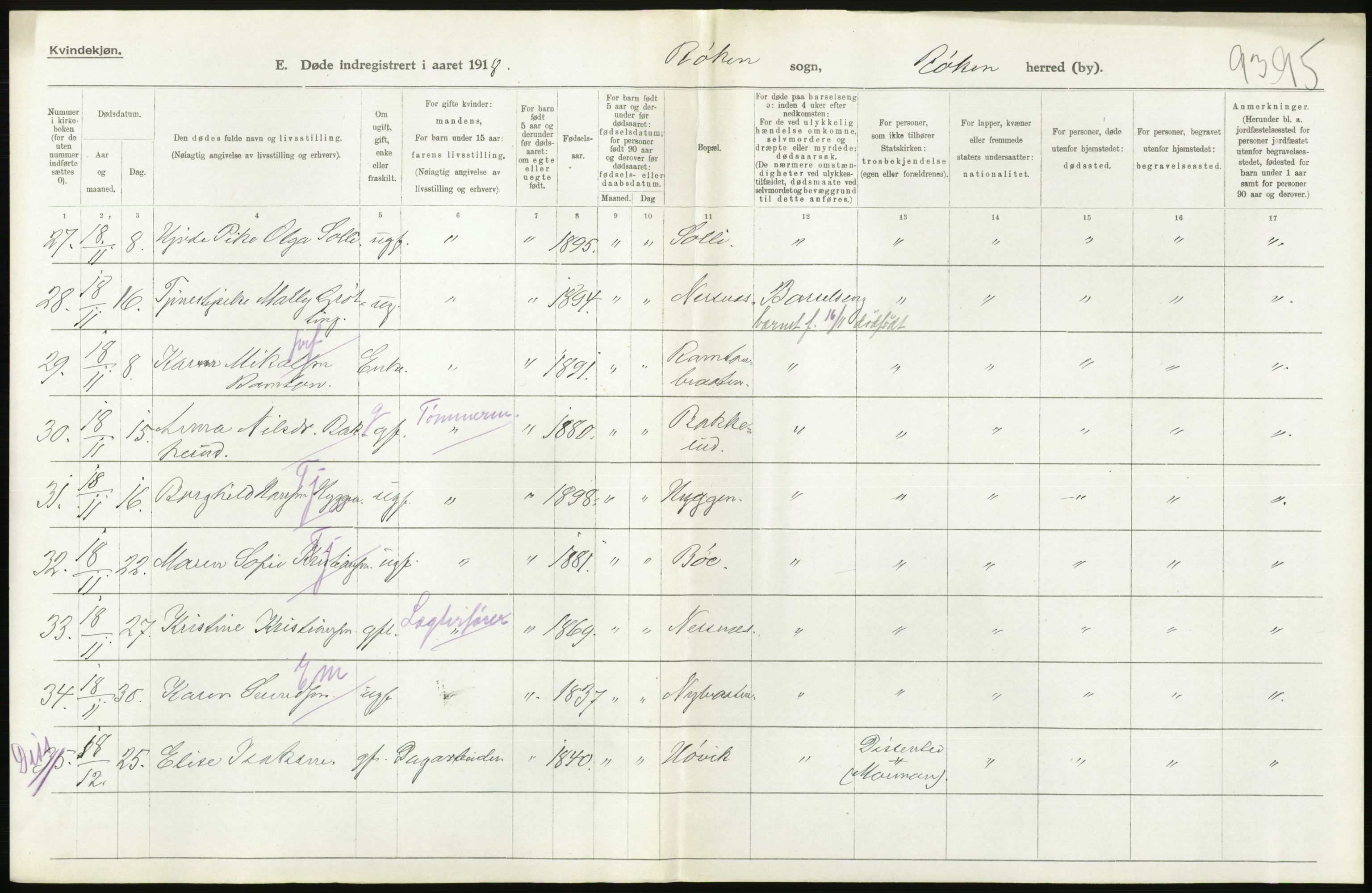 Statistisk sentralbyrå, Sosiodemografiske emner, Befolkning, AV/RA-S-2228/D/Df/Dfb/Dfbh/L0020: Buskerud fylke: Døde. Bygder og byer., 1918, p. 386