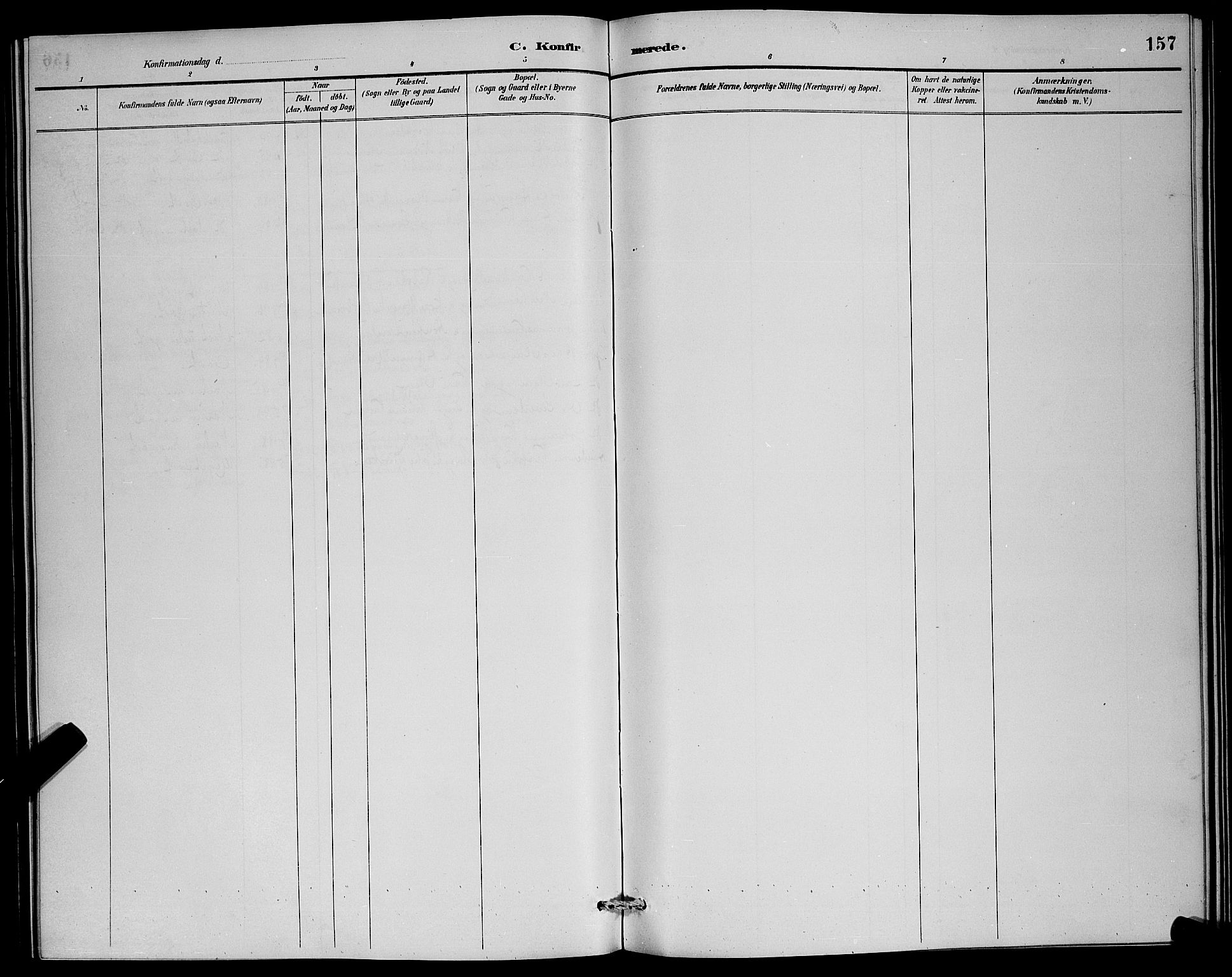 Lenvik sokneprestembete, AV/SATØ-S-1310/H/Ha/Hab/L0007klokker: Parish register (copy) no. 7, 1890-1898, p. 157