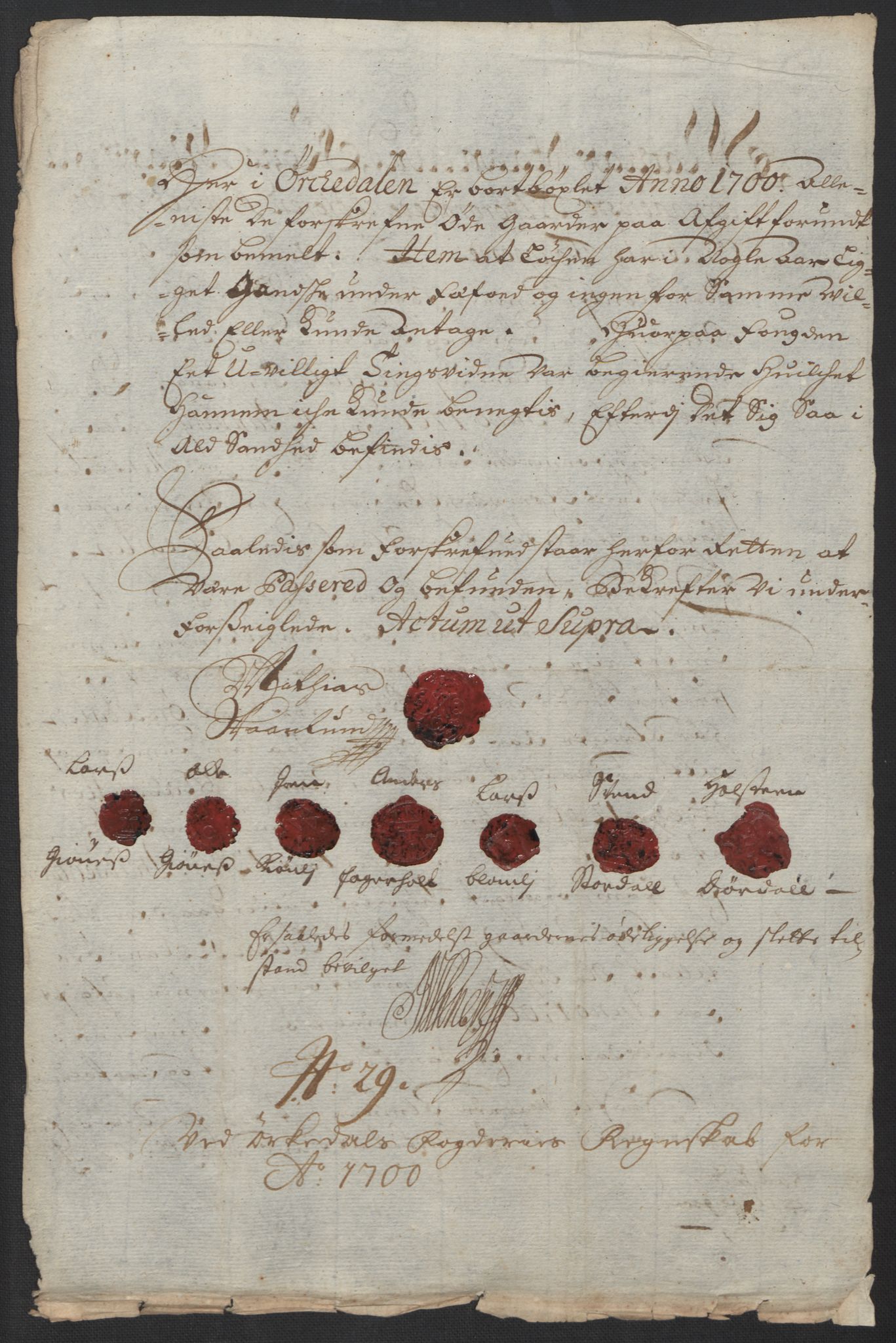 Rentekammeret inntil 1814, Reviderte regnskaper, Fogderegnskap, RA/EA-4092/R60/L3950: Fogderegnskap Orkdal og Gauldal, 1700, p. 237