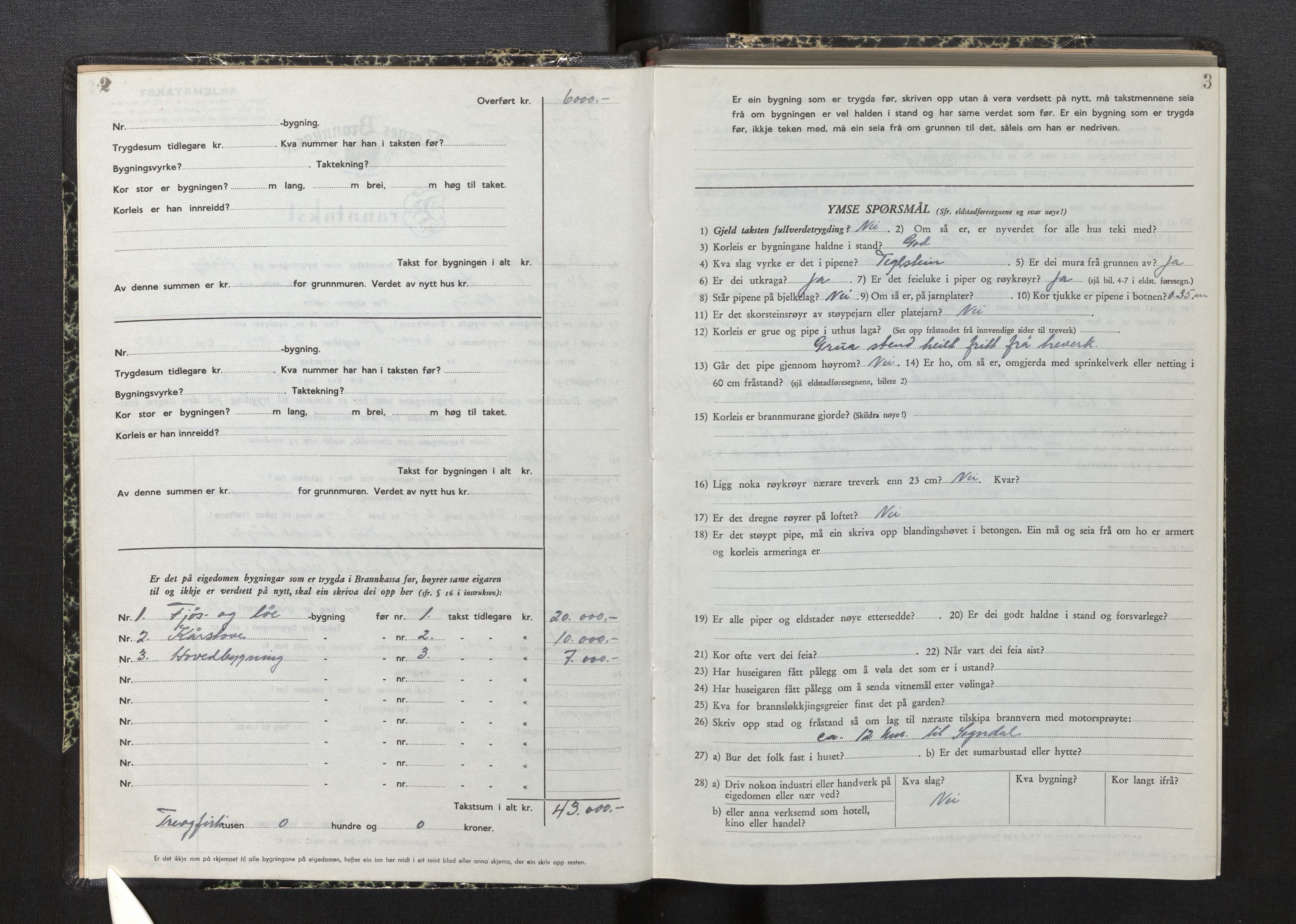 Lensmannen i Sogndal, AV/SAB-A-29901/0012/L0015: Branntakstprotokoll, skjematakst, 1950-1955, p. 2-3