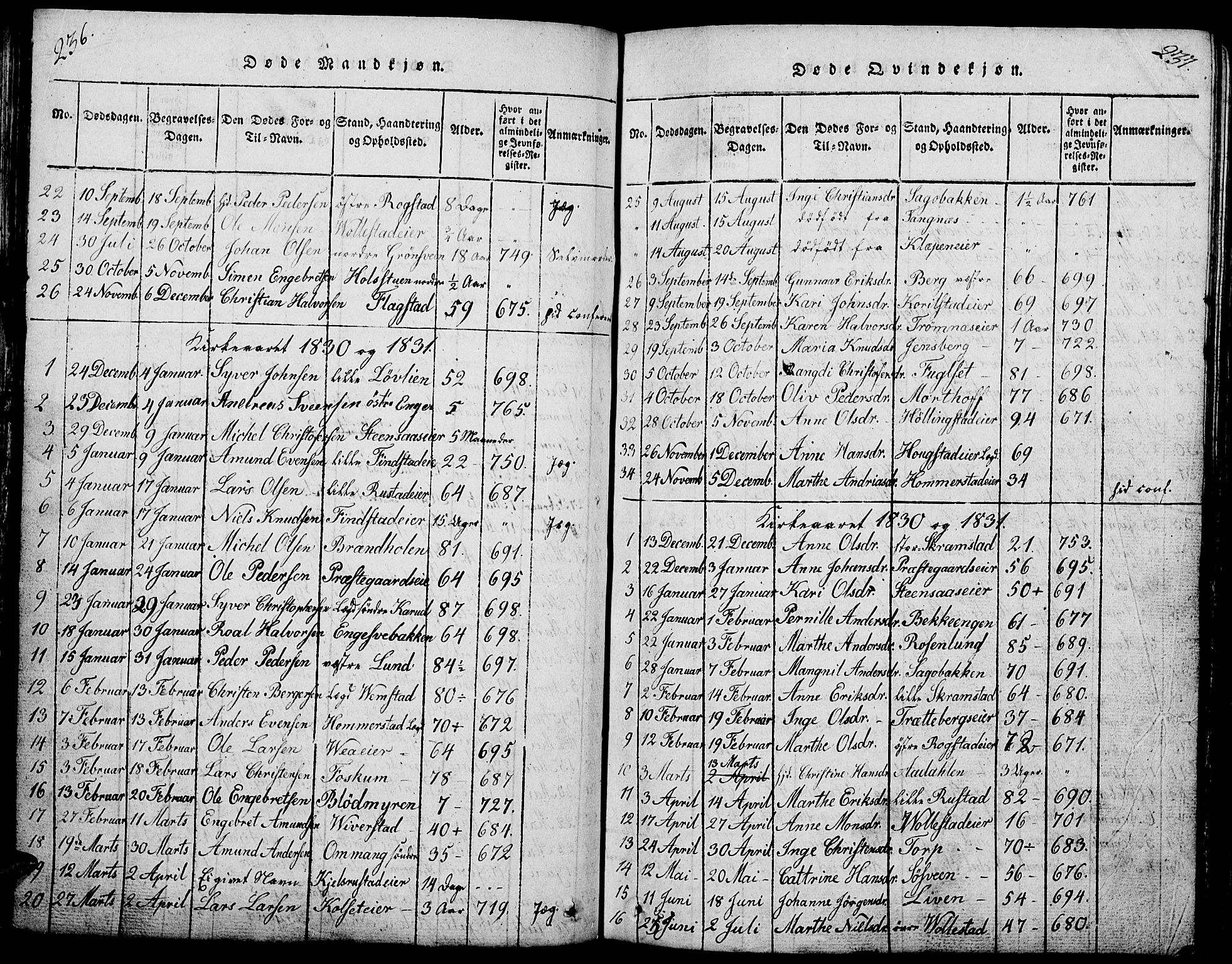 Løten prestekontor, SAH/PREST-022/L/La/L0001: Parish register (copy) no. 1, 1812-1832, p. 236-237