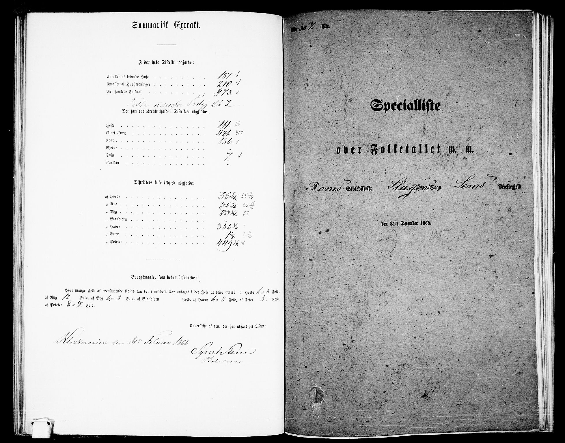 RA, 1865 census for Sem, 1865, p. 128