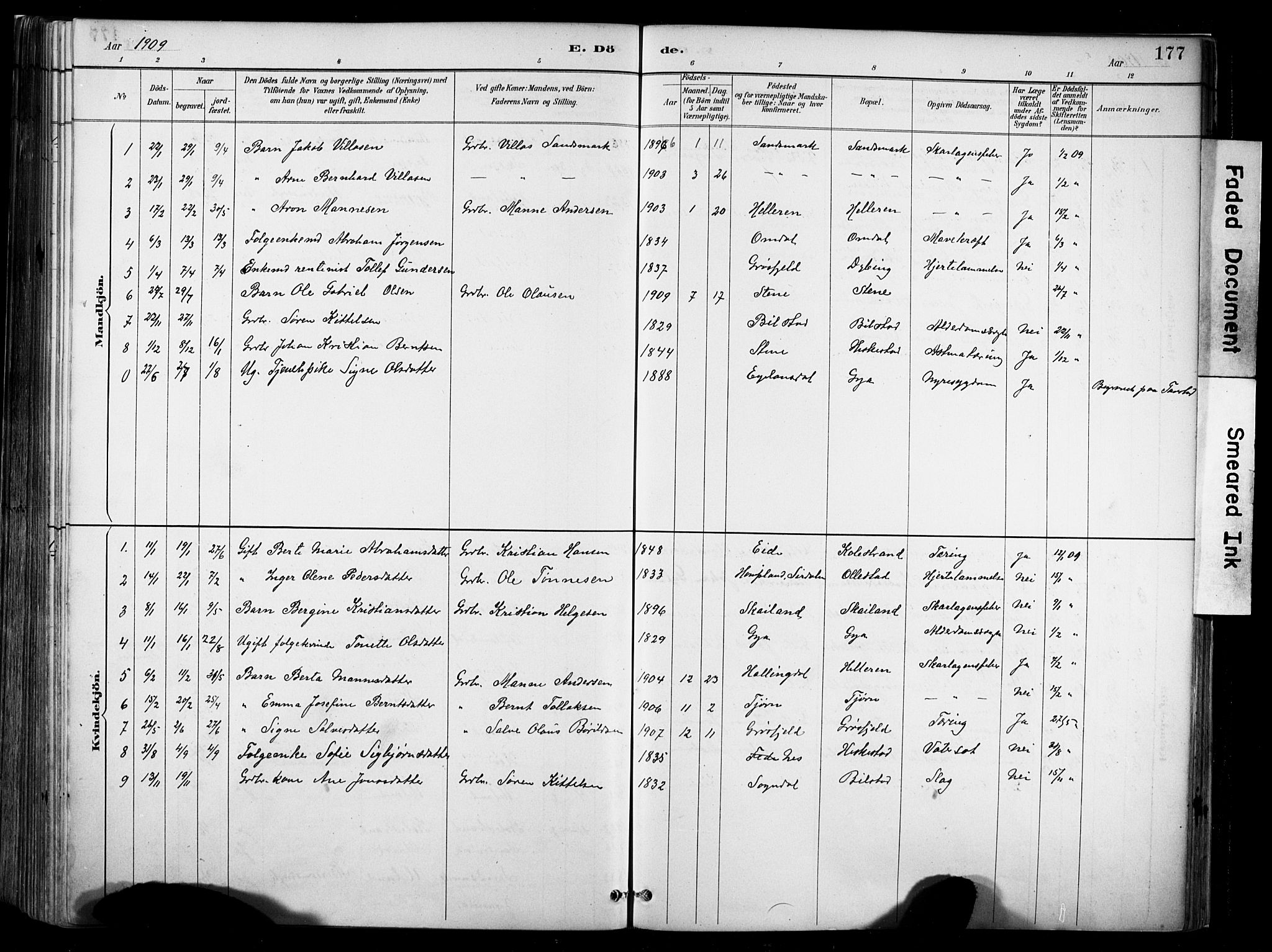 Lund sokneprestkontor, AV/SAST-A-101809/S06/L0012: Parish register (official) no. A 11, 1887-1921, p. 177