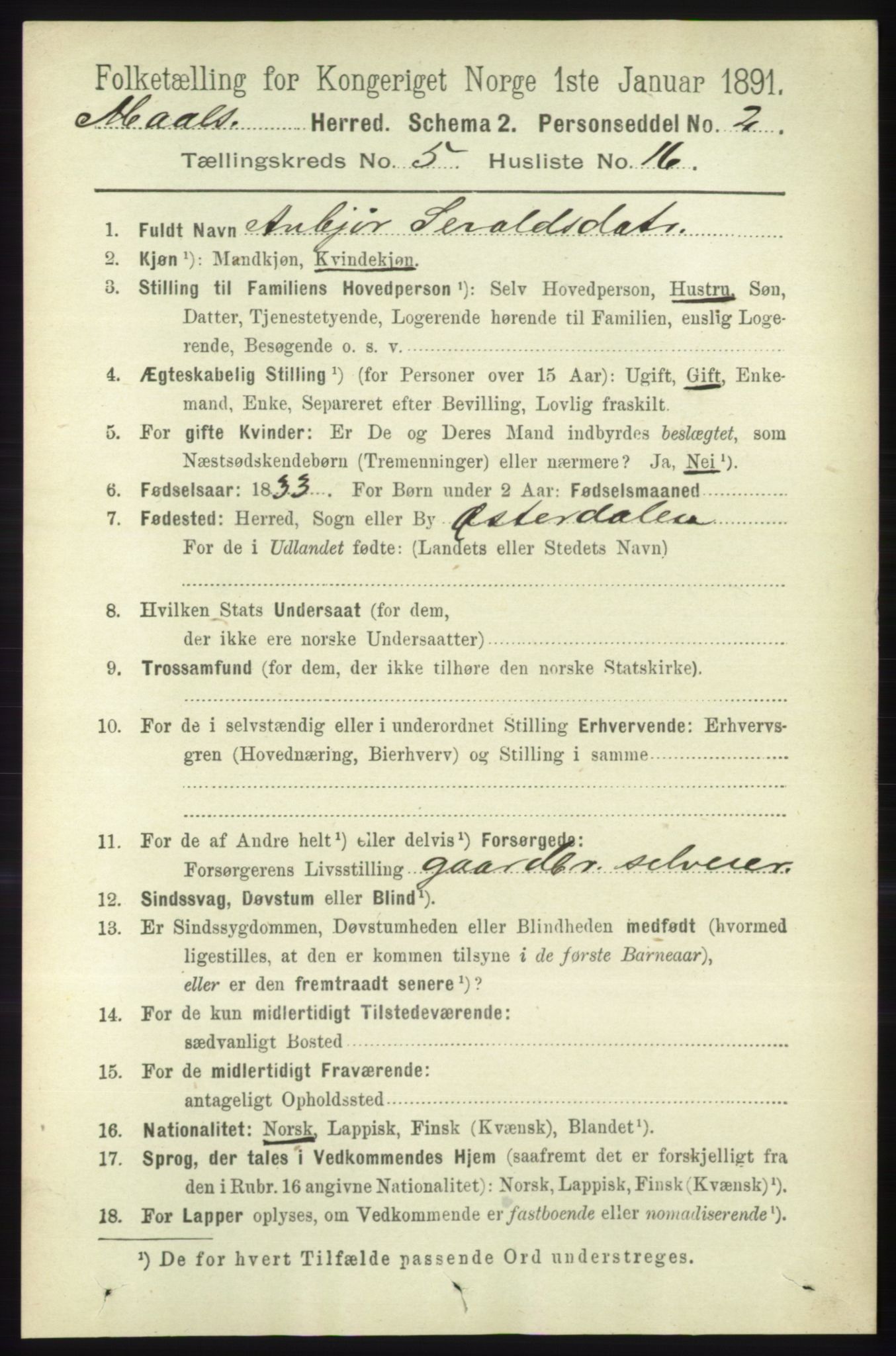 RA, 1891 census for 1924 Målselv, 1891, p. 1732