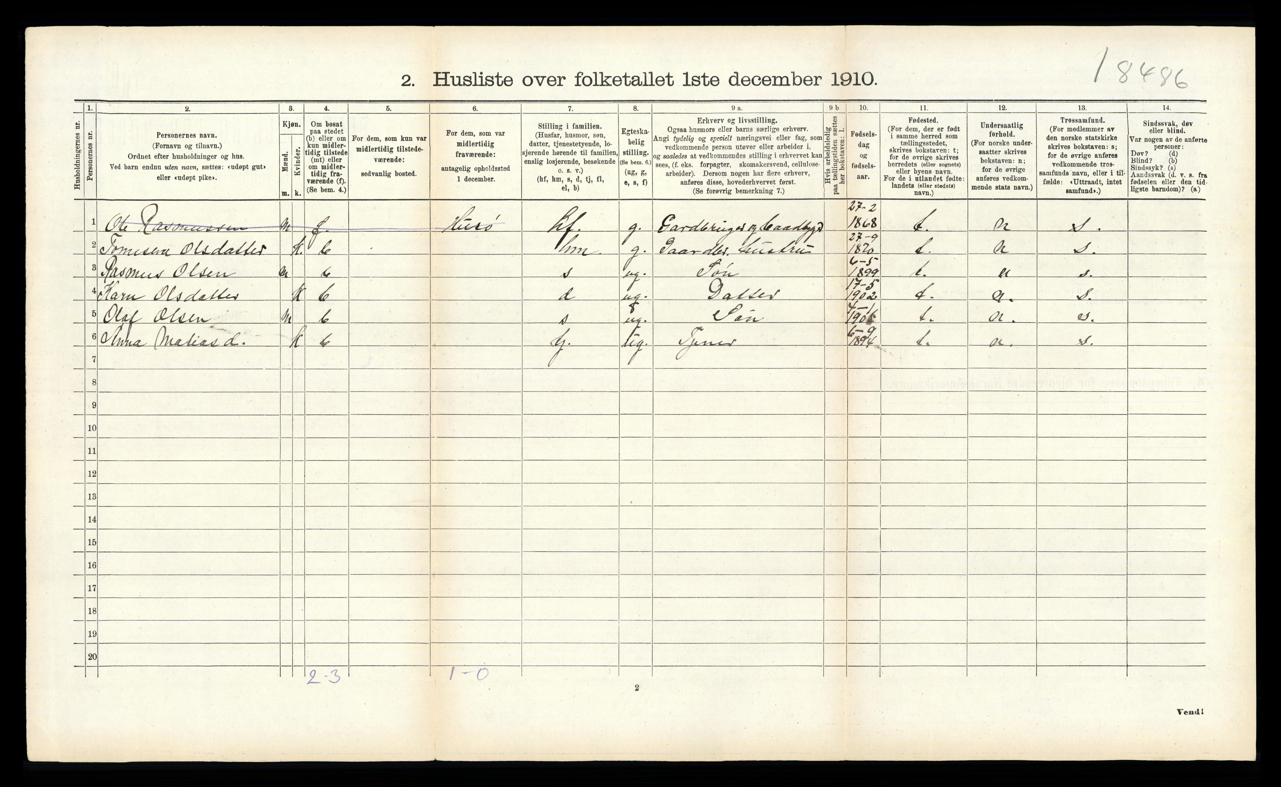 RA, 1910 census for Aukra, 1910, p. 557