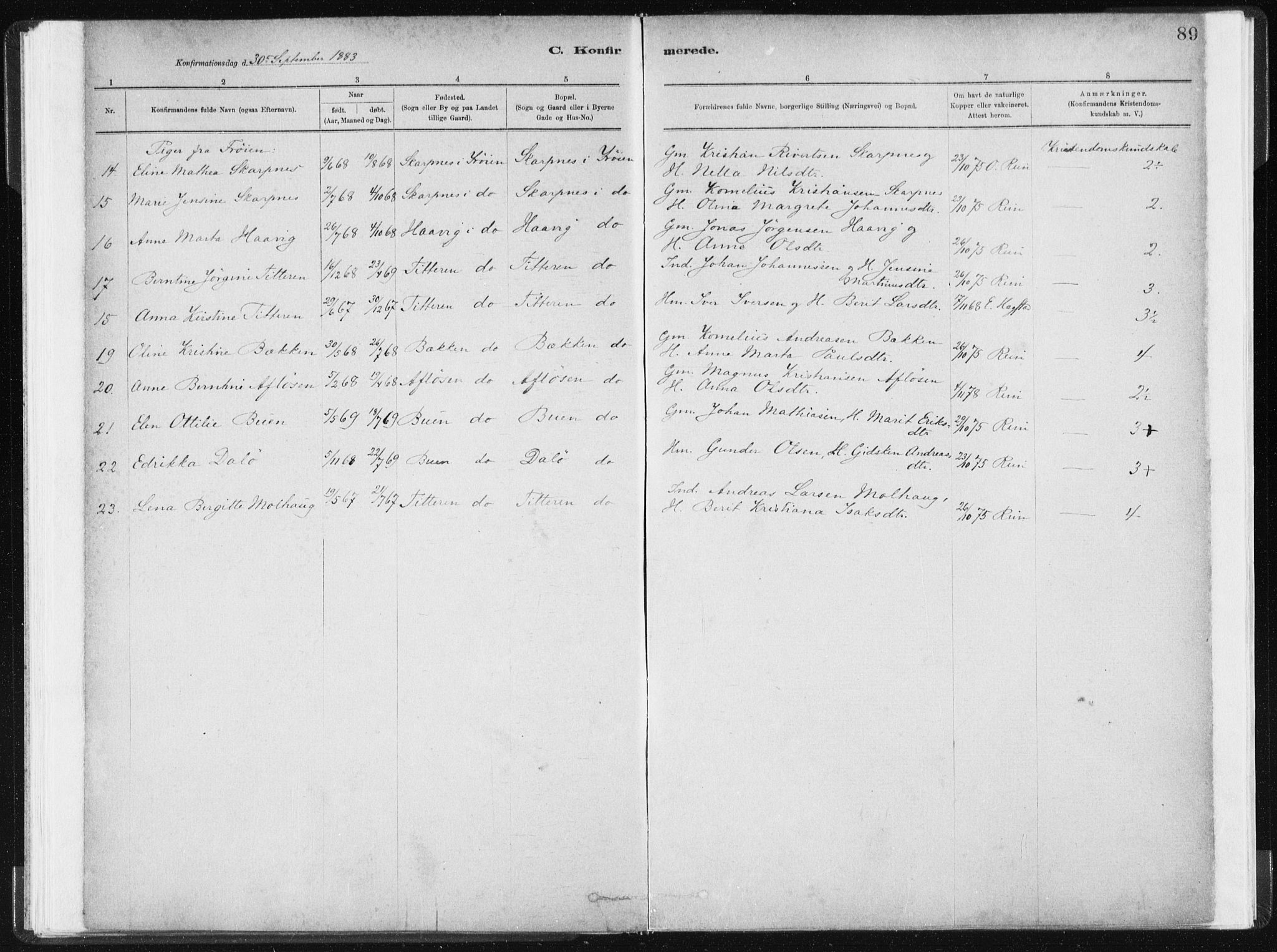 Ministerialprotokoller, klokkerbøker og fødselsregistre - Sør-Trøndelag, SAT/A-1456/634/L0533: Parish register (official) no. 634A09, 1882-1901, p. 89