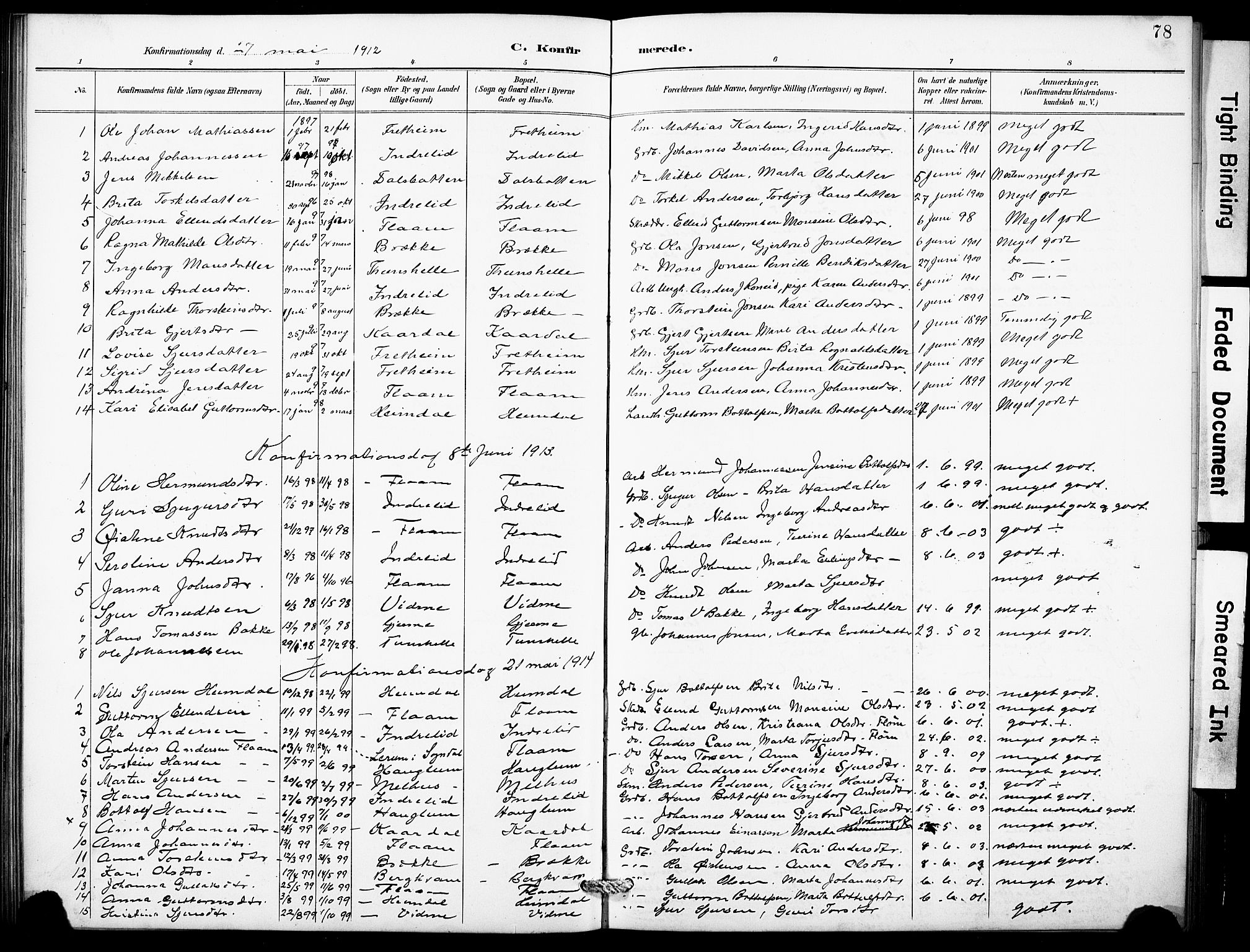 Aurland sokneprestembete, SAB/A-99937/H/Hb/Hbb/L0002: Parish register (copy) no. B 2, 1887-1929, p. 78