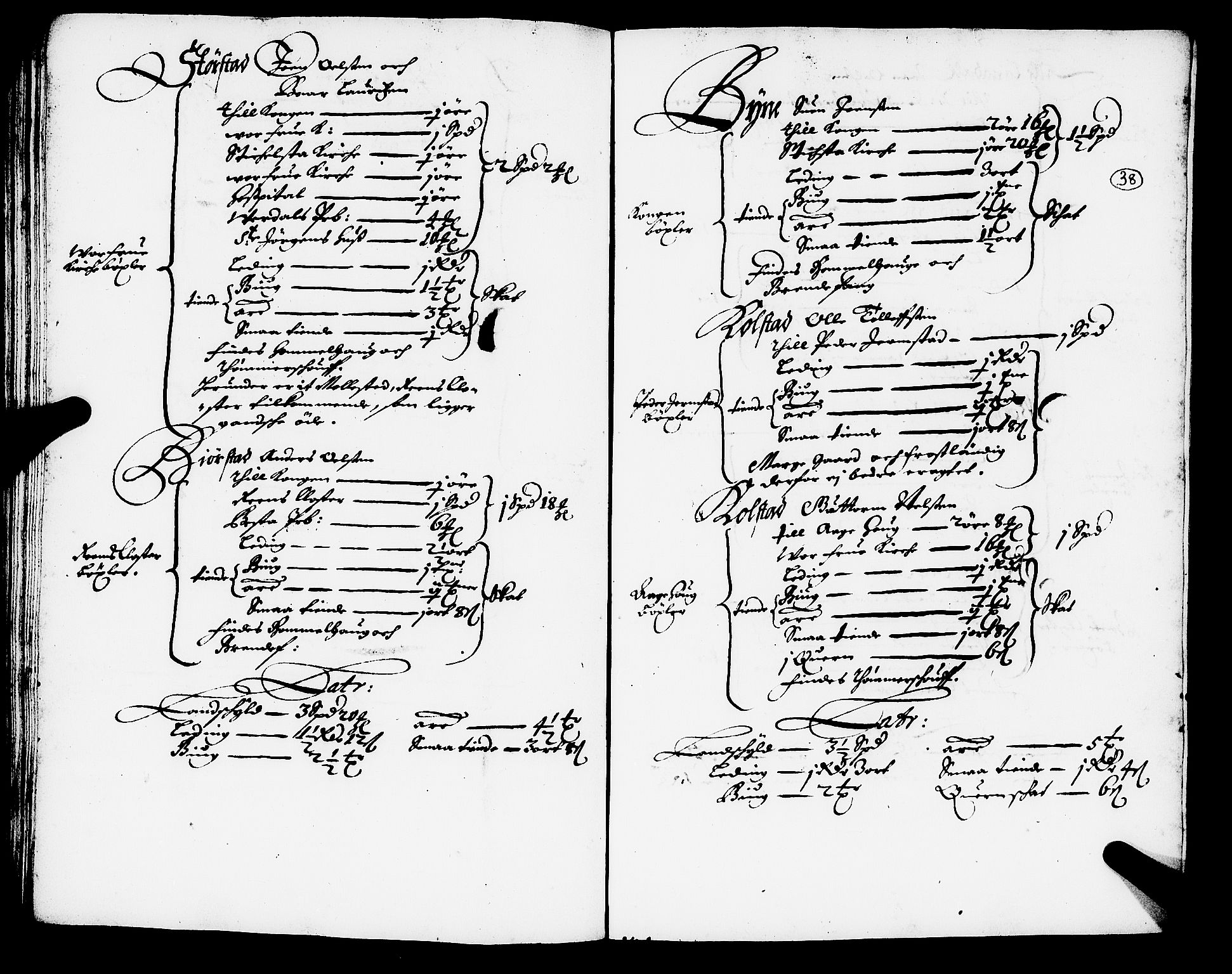 Rentekammeret inntil 1814, Realistisk ordnet avdeling, AV/RA-EA-4070/N/Nb/Nba/L0054: Stjørdal len, 1669, p. 37b-38a