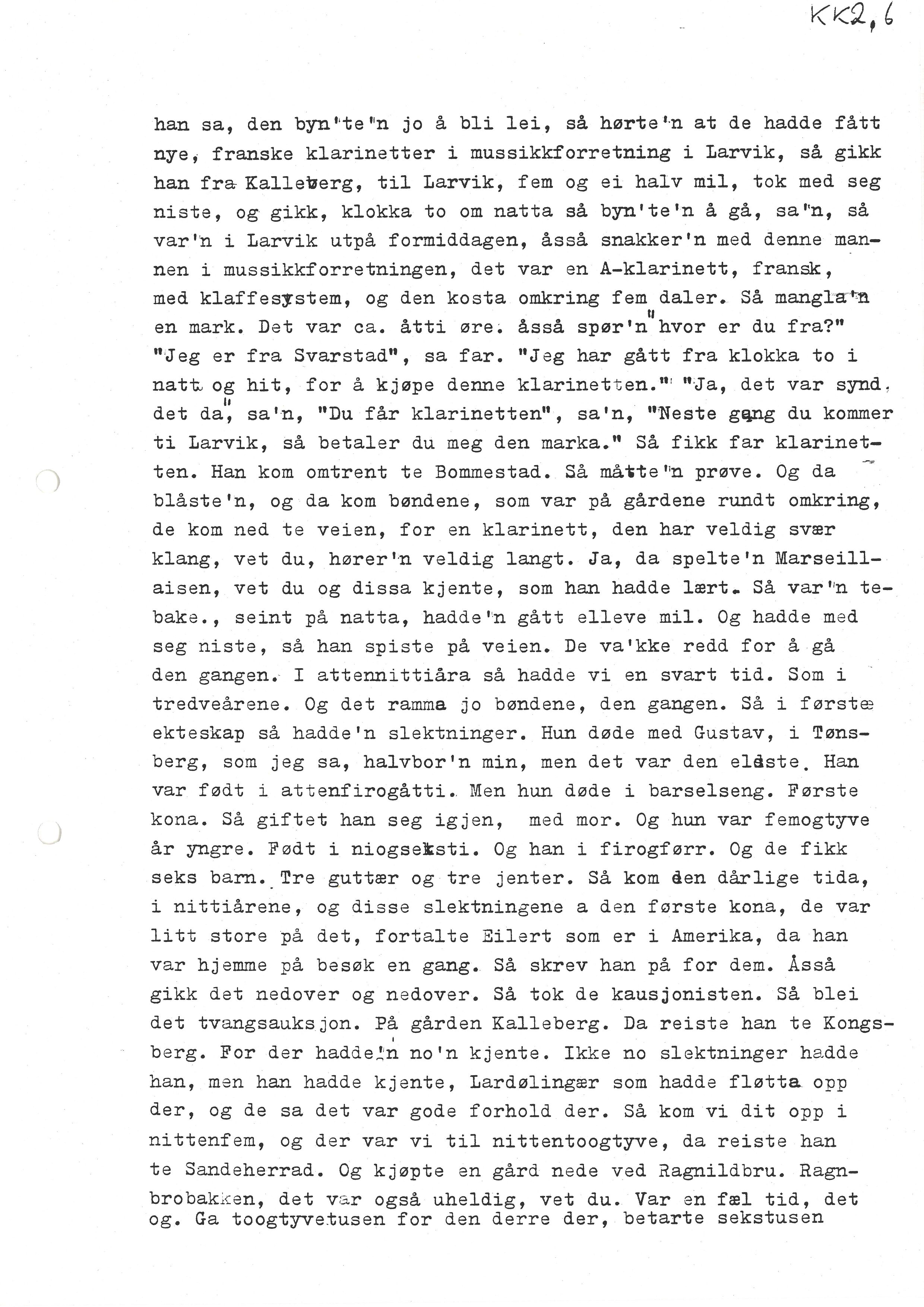 Sa 16 - Folkemusikk fra Vestfold, Gjerdesamlingen, VEMU/A-1868/I/L0001: Informantregister med intervjunedtegnelser, 1979-1986