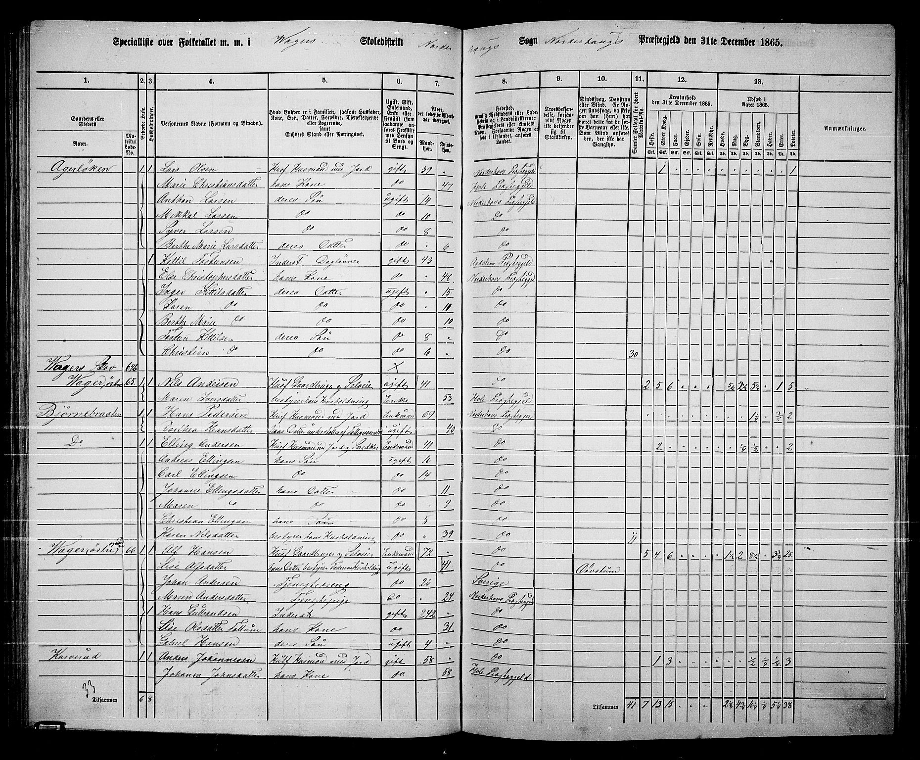 RA, 1865 census for Norderhov/Norderhov, Haug og Lunder, 1865, p. 97