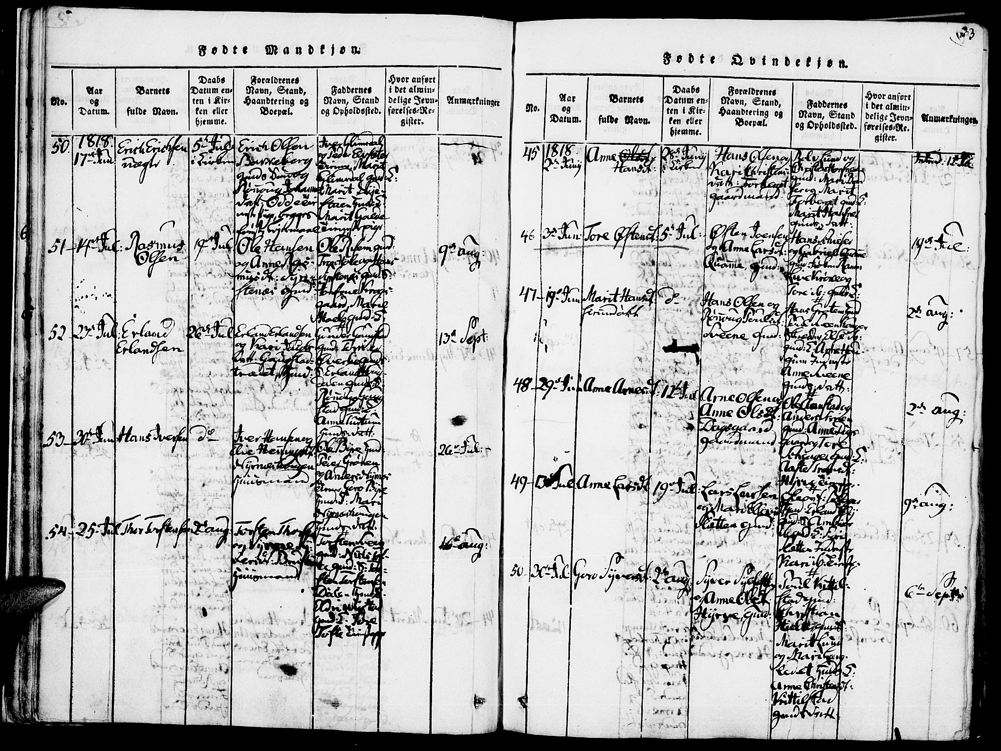 Lom prestekontor, AV/SAH-PREST-070/K/L0004: Parish register (official) no. 4, 1815-1825, p. 33