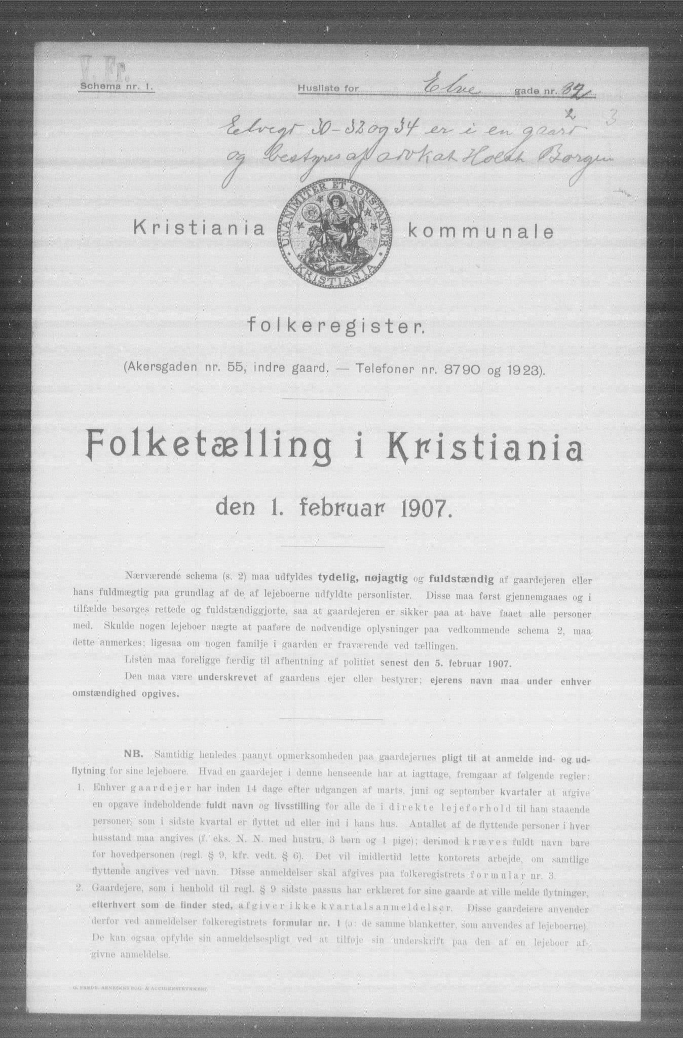 OBA, Municipal Census 1907 for Kristiania, 1907, p. 10569