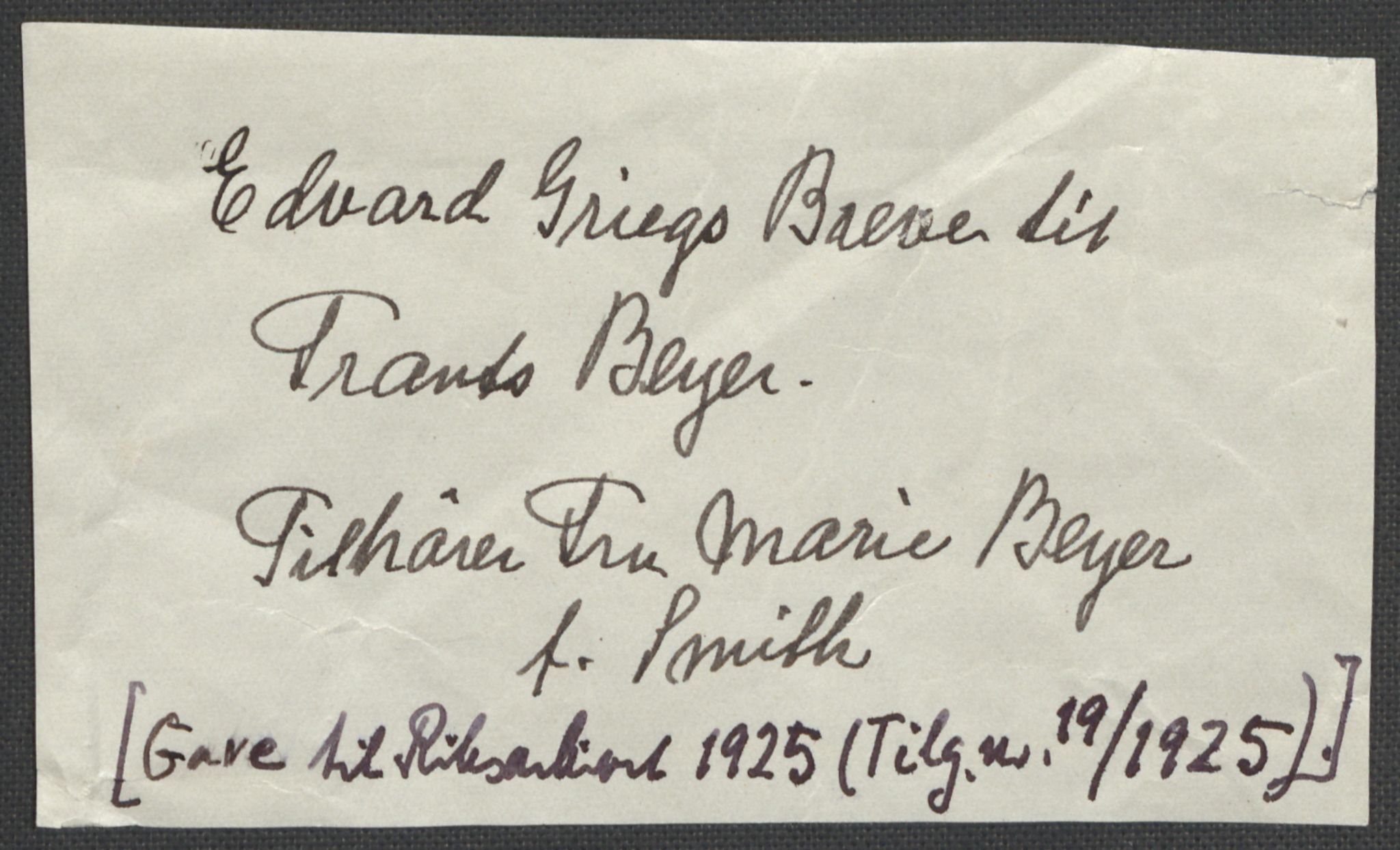 Beyer, Frants, AV/RA-PA-0132/F/L0001: Brev fra Edvard Grieg til Frantz Beyer og "En del optegnelser som kan tjene til kommentar til brevene" av Marie Beyer, 1872-1907, p. 5